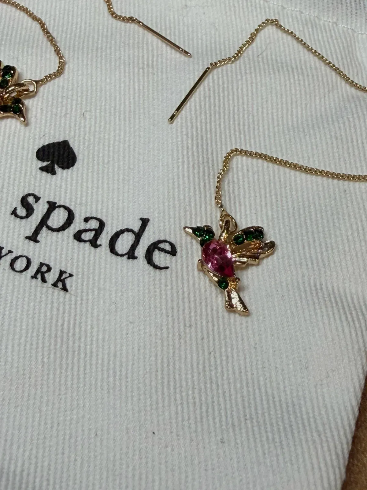 Boucles d'oreilles pendantes colibri Kate Spade – Kate Spade – doré – taille Taille unique 2