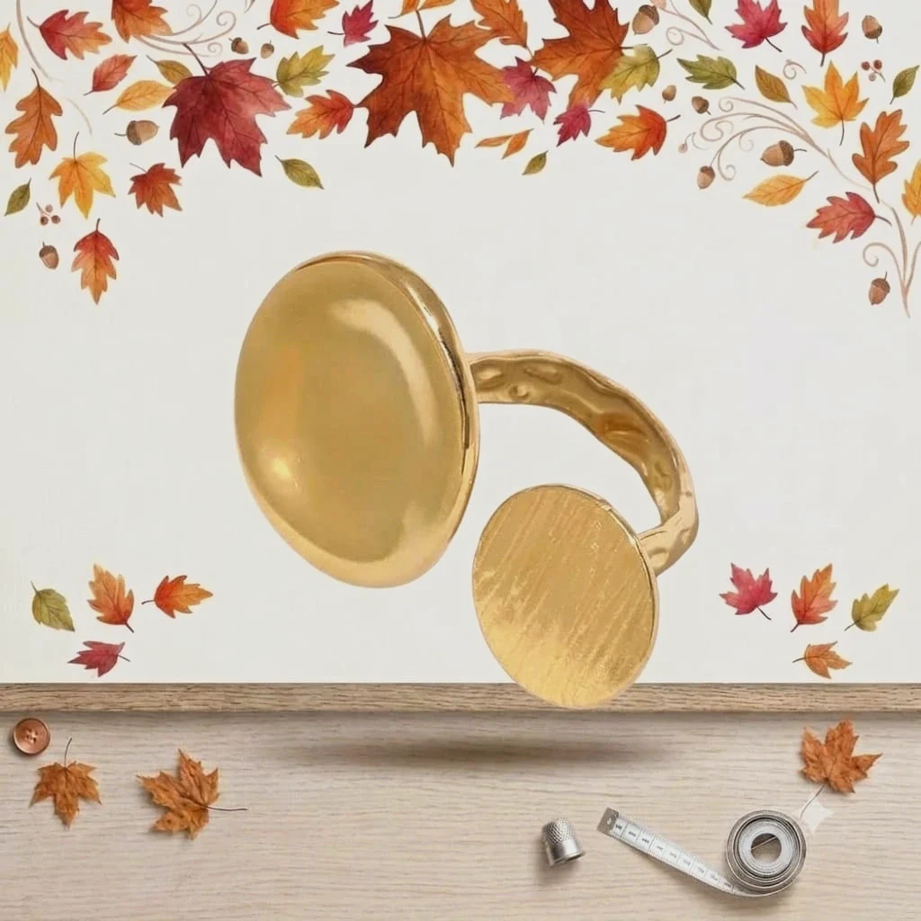 Anillo acero inoxidable con baño de oro 18 k casual – taille Ajustable