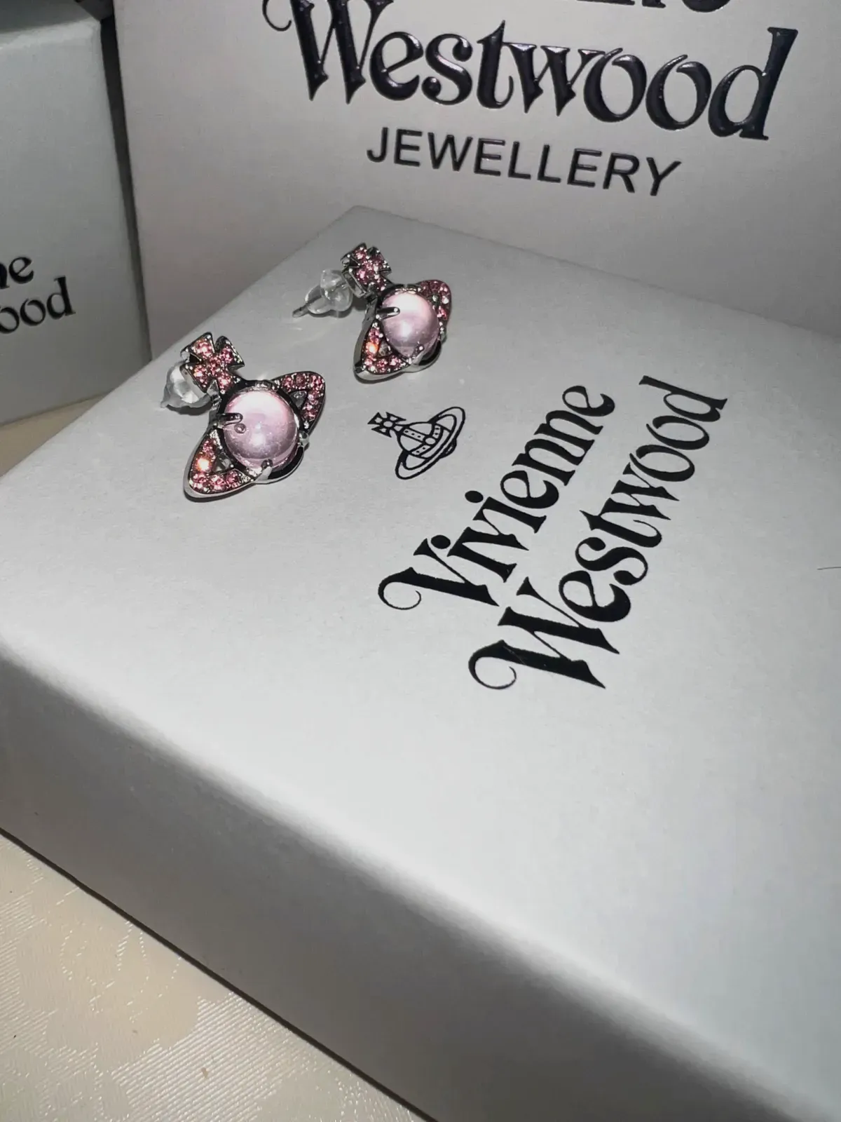 Boucles d'oreilles orb rosées Vivienne Westwood – Vivienne Westwood – rose et argenté – taille Taille unique 4