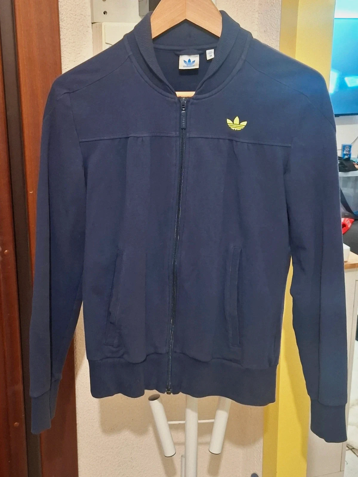 Veste / Sweat Zippé Adidas Originals Bleu Marine & Jaune T.38 / M