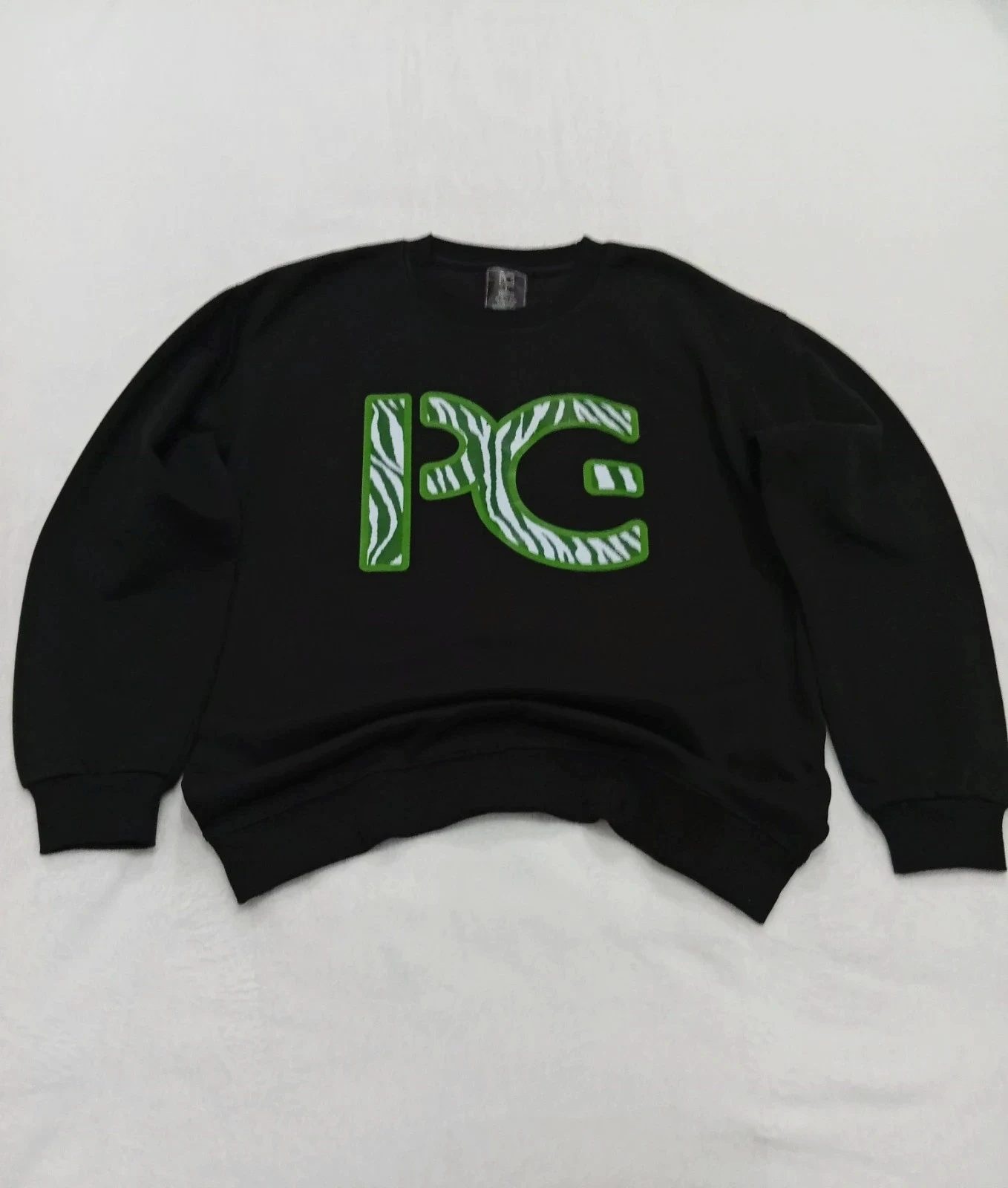 Black Patsy PG Garis sweatshirt with an original green zebra-style print – Patsy PG Garis – taille L / 40 / 12