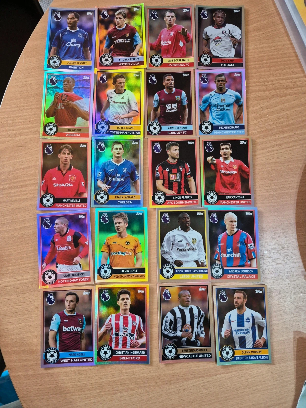 Lot de 20 cartes topps retro threads