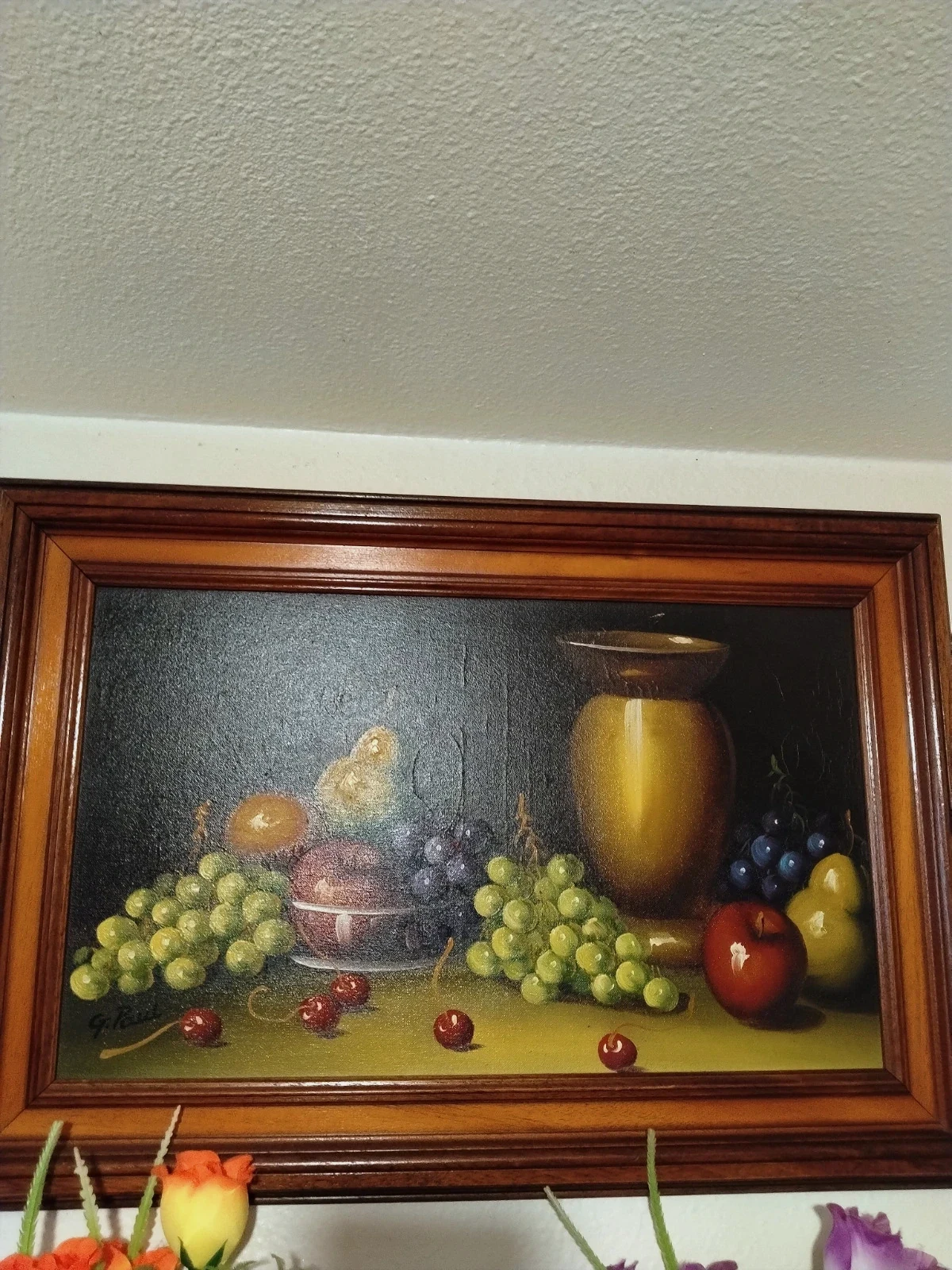 Tableau Nature Morte – Peinture à l'huile originale signée G. Paul (Avec Cadre)