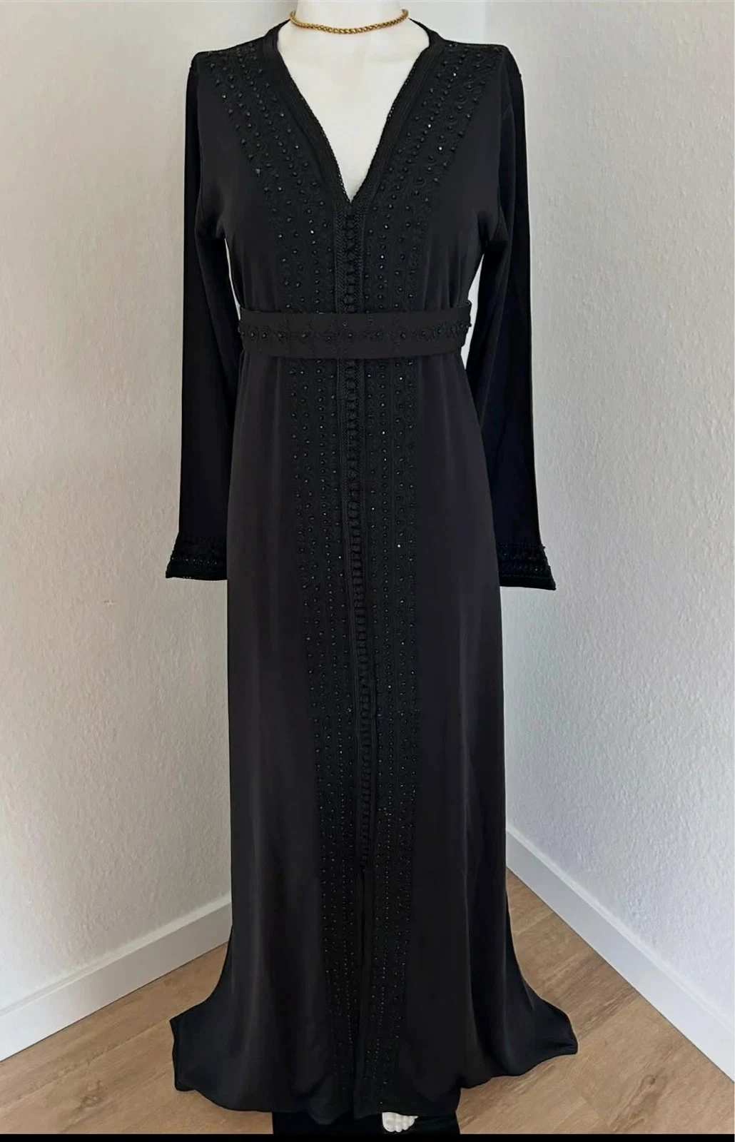 Caftan crêpe de soie original avec ceinture S/M