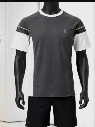 T-shirt Australian Homme Taille 46 Gris Foncé & Blanc • Vintage Tennis Streetwear • Excellent État