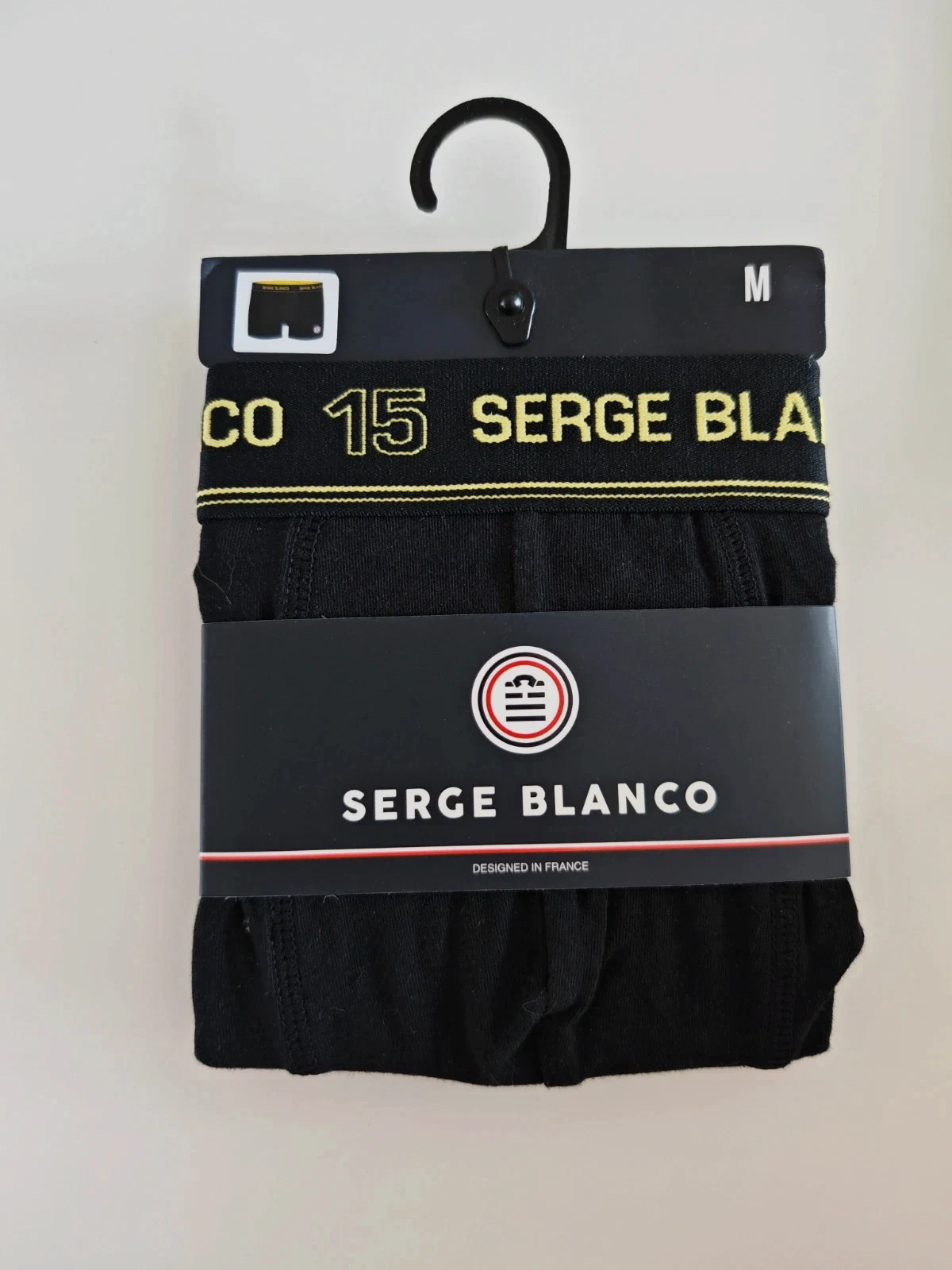 Boxer Serge Blanco Homme Noir Taille M – Neuf avec étiquette