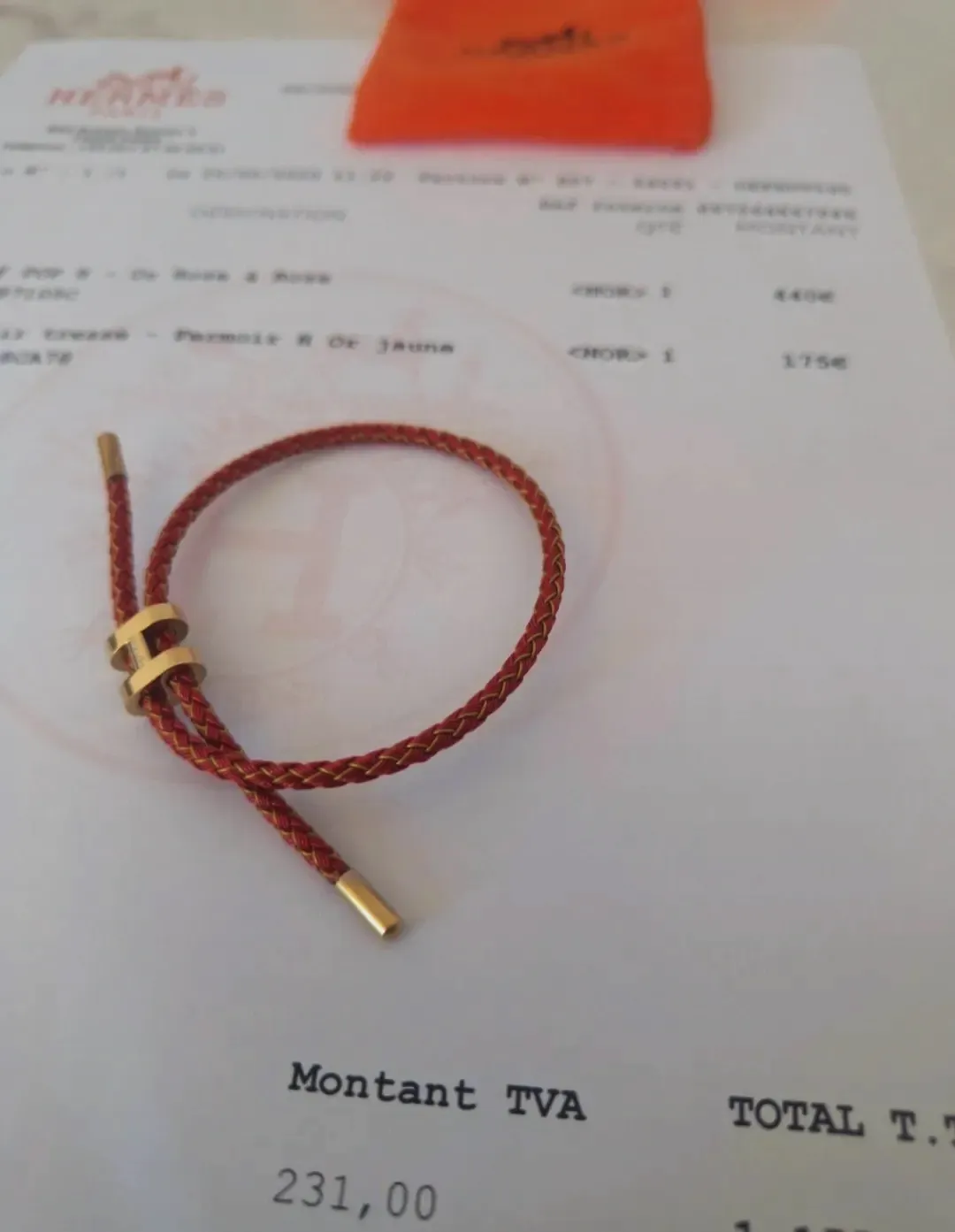 Bracelet Hermès Cuir tressé Or Rose – Hermès – Or rose – taille Taille unique 6