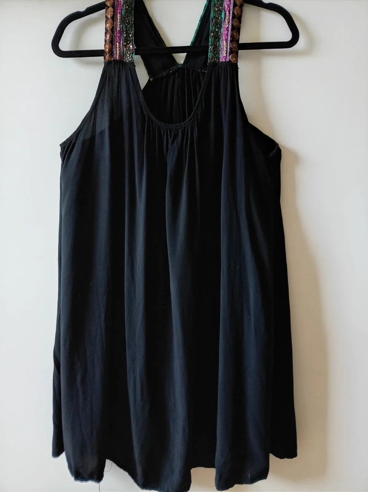 Vestido Negro Boho Chic / Étnico Summer Dress Talla Única / M L – Made In Spain – taille Taille unique 2