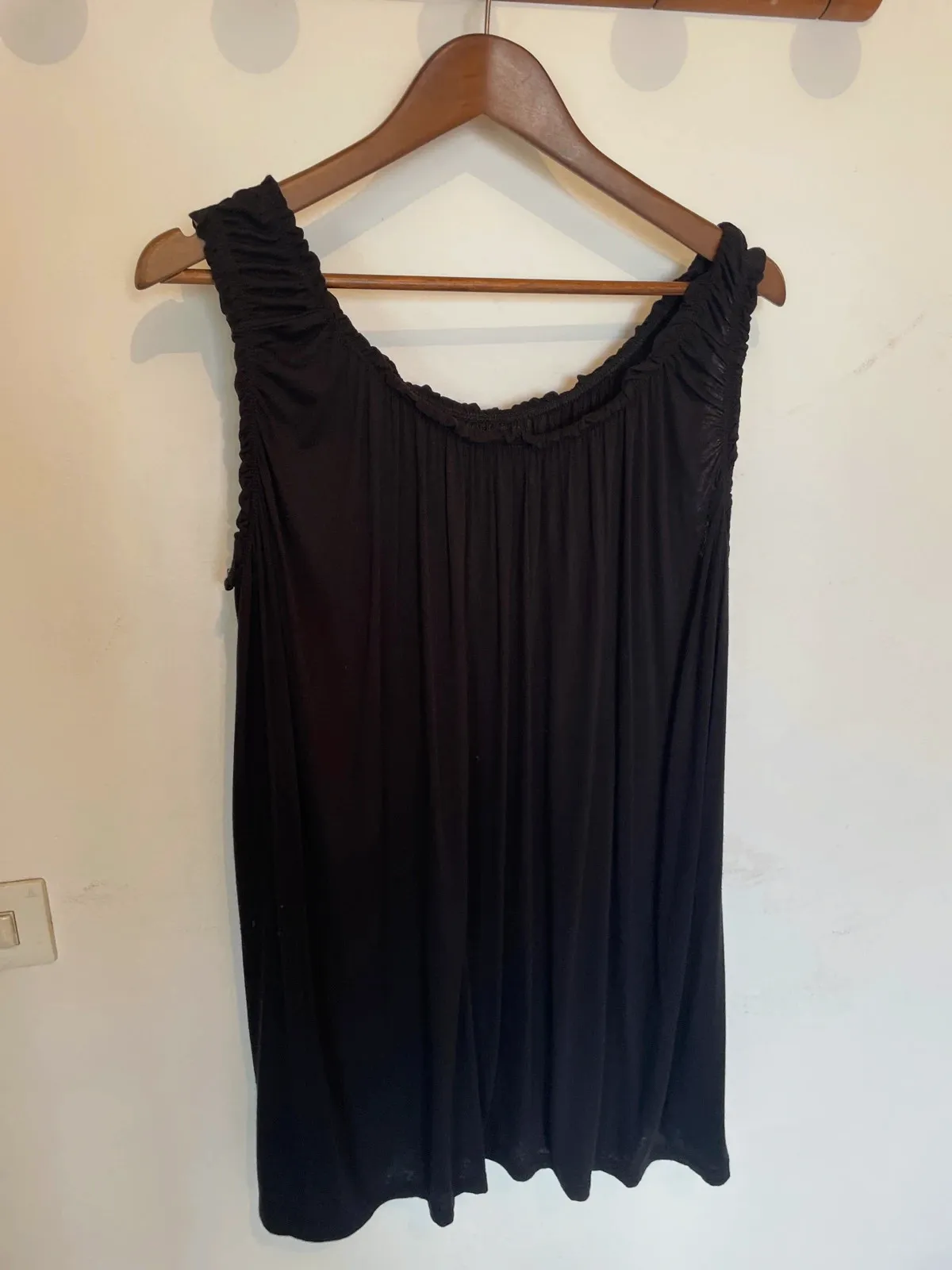 Camiseta negra básica tirantes fruncidos - Talla XL - Muy fluida – taille XL / 42 / 14 4