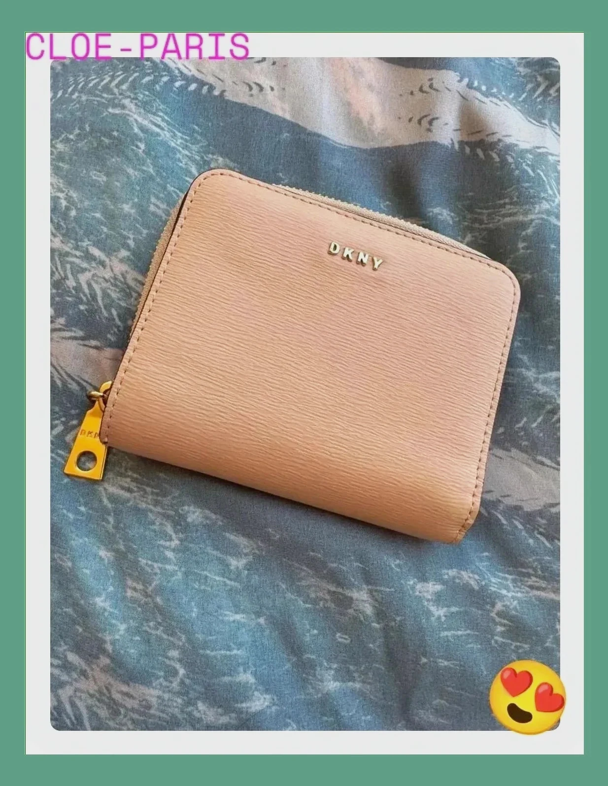 Divino monedero piel de marca DKNY , color beige clarito 😍