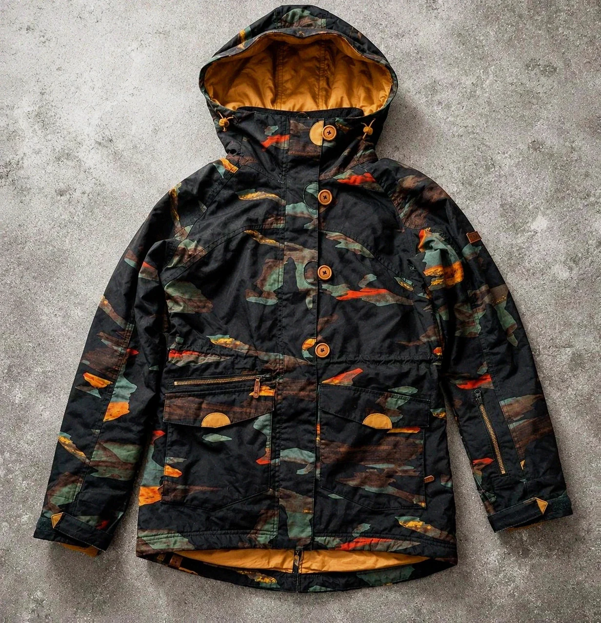 Dc Shoes parka snowboard 15K Waterproof camo 2014 taille M – veste ski technique retro