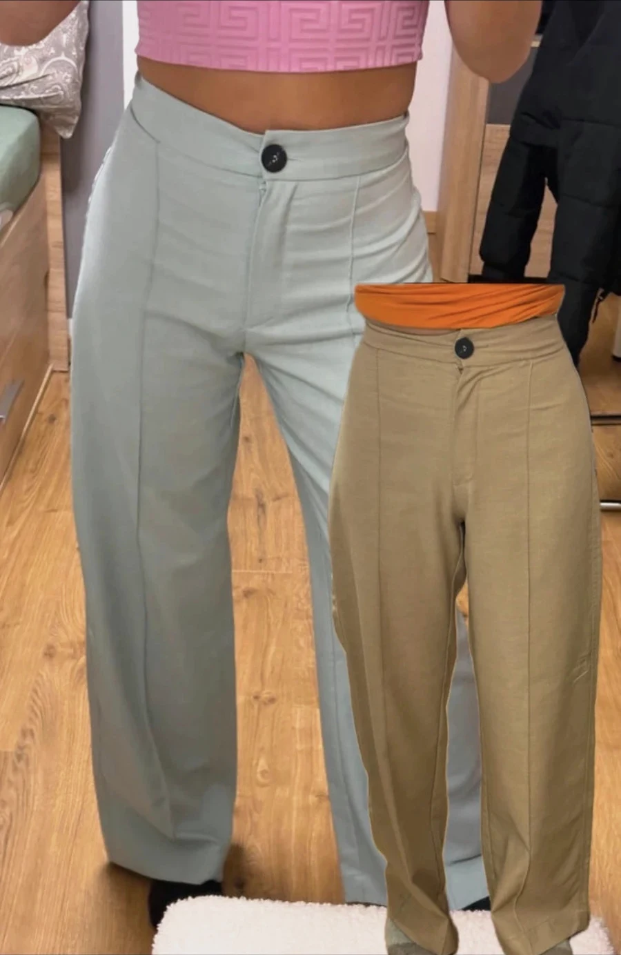 2 Pantalon taille haute – coupe large – Bershka – taille S / 36 / 8