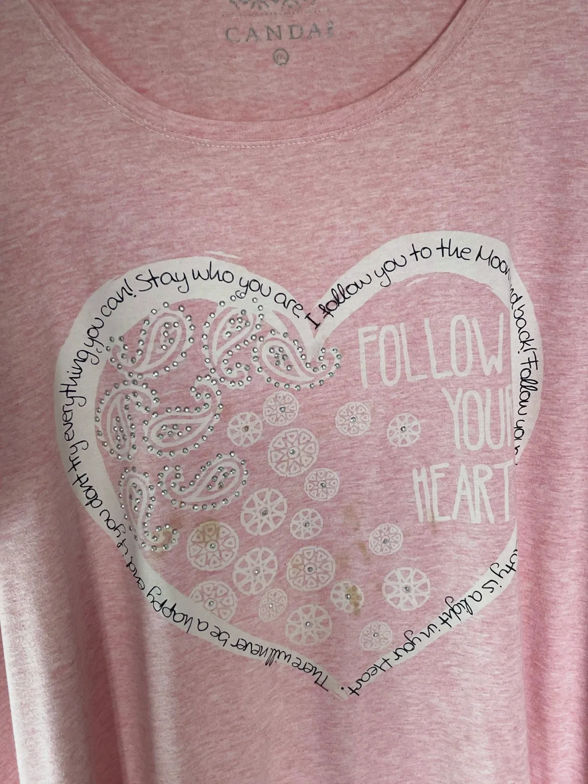 Camiseta Rosa "Follow Your Heart" C&A - Talla XL – C&A – taille XL / 42 / 14 2