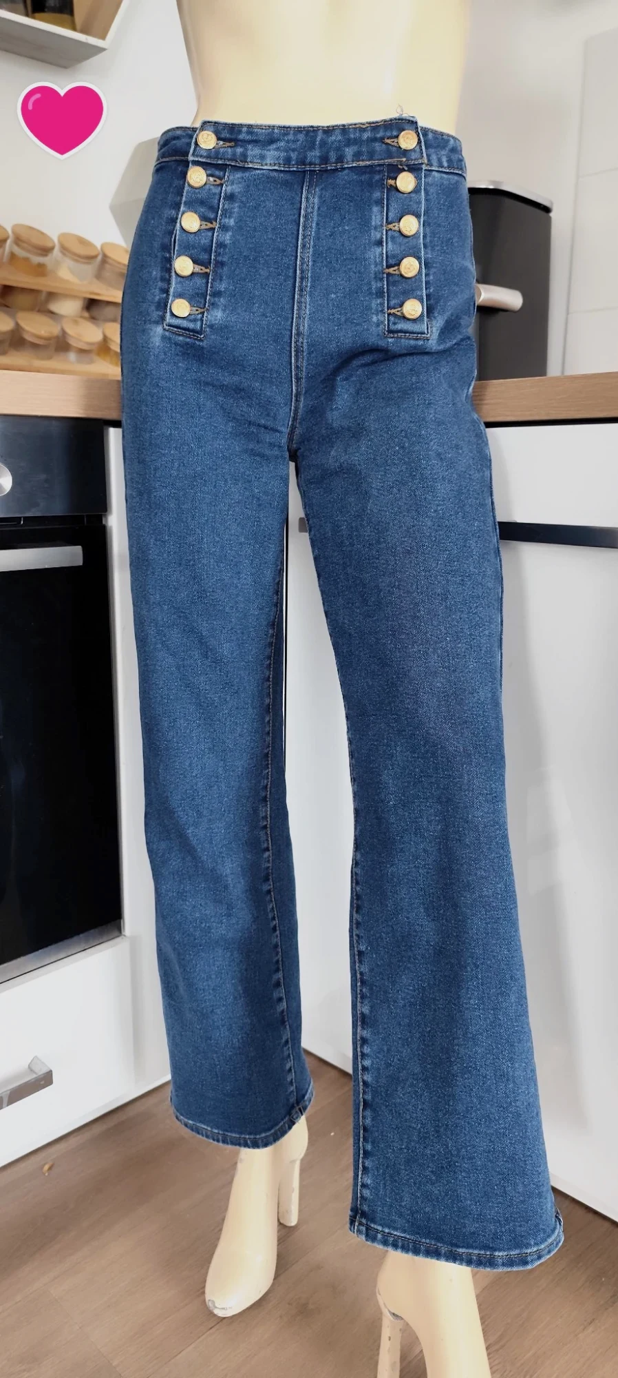 superbe pantalon jambe droite large vivid taille 38 