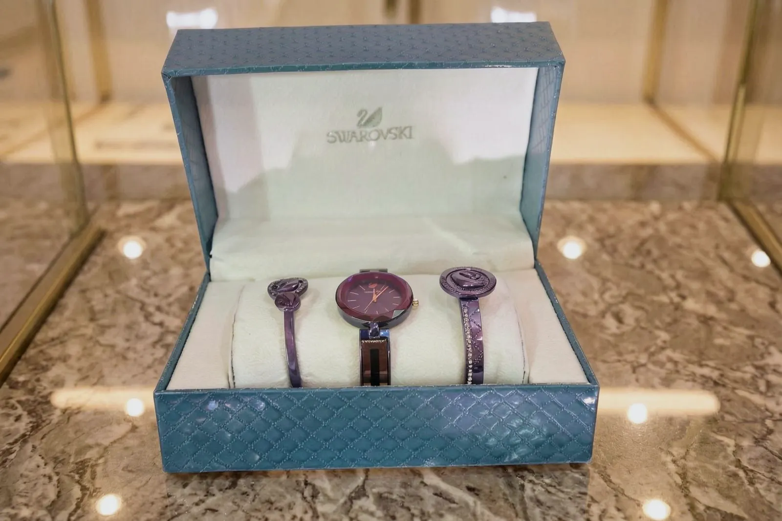Bracelet cuir violet strass – Swarovski – violet 5