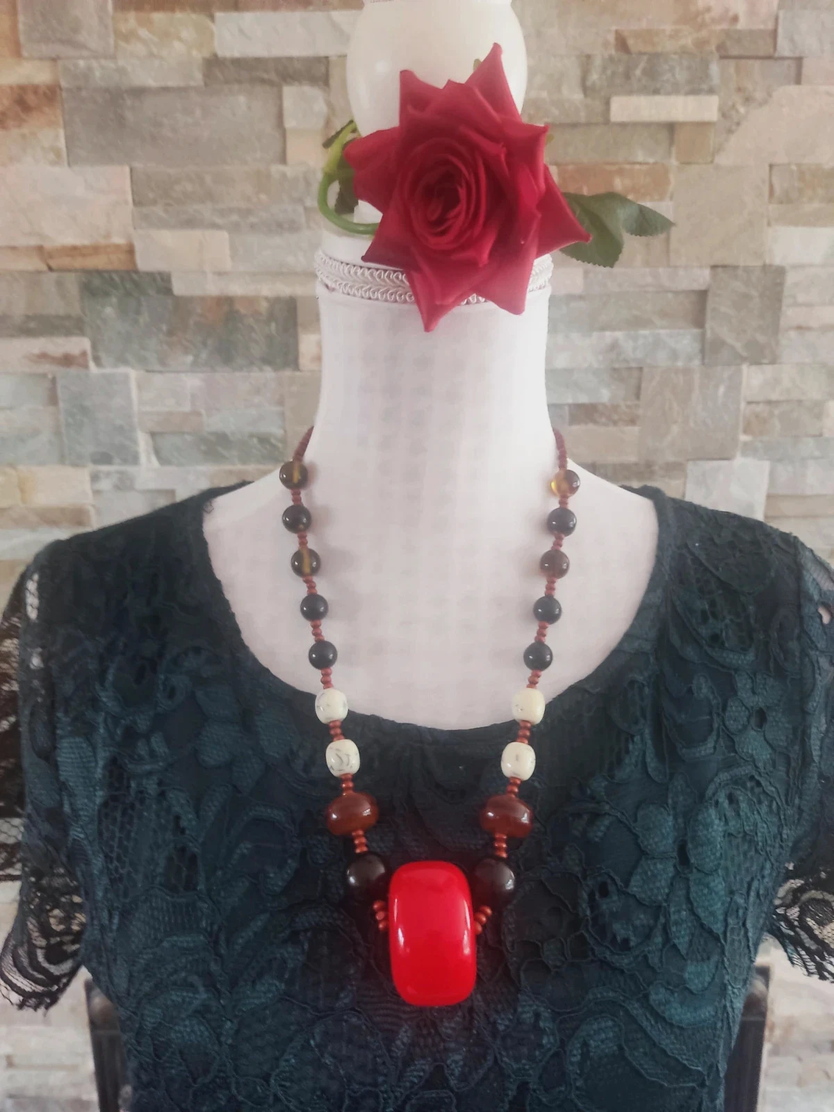 🔥Original collar con bolas de diferentes tamaños y tonos