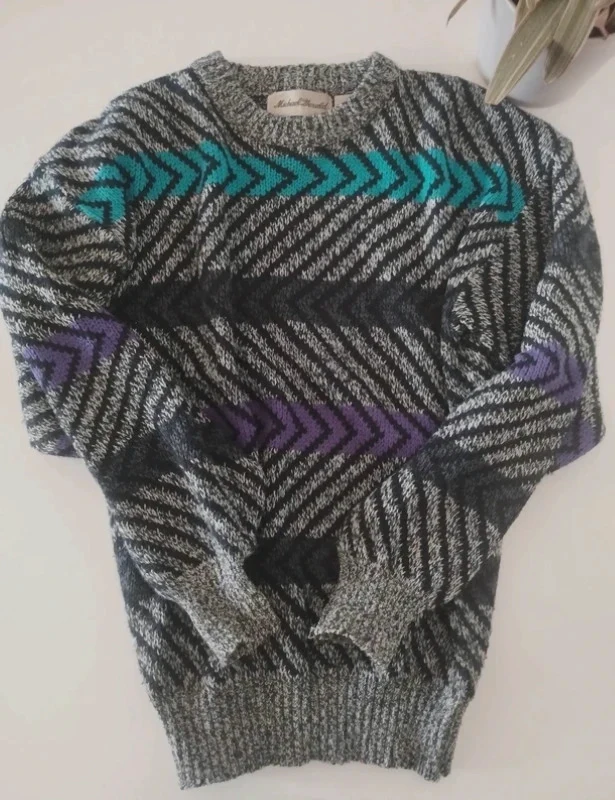 Jersey Vintage 90s Michael Gerald – Estampado Geométrico Retro – Talla S – Michael Gerald – taille S / 36 / 8