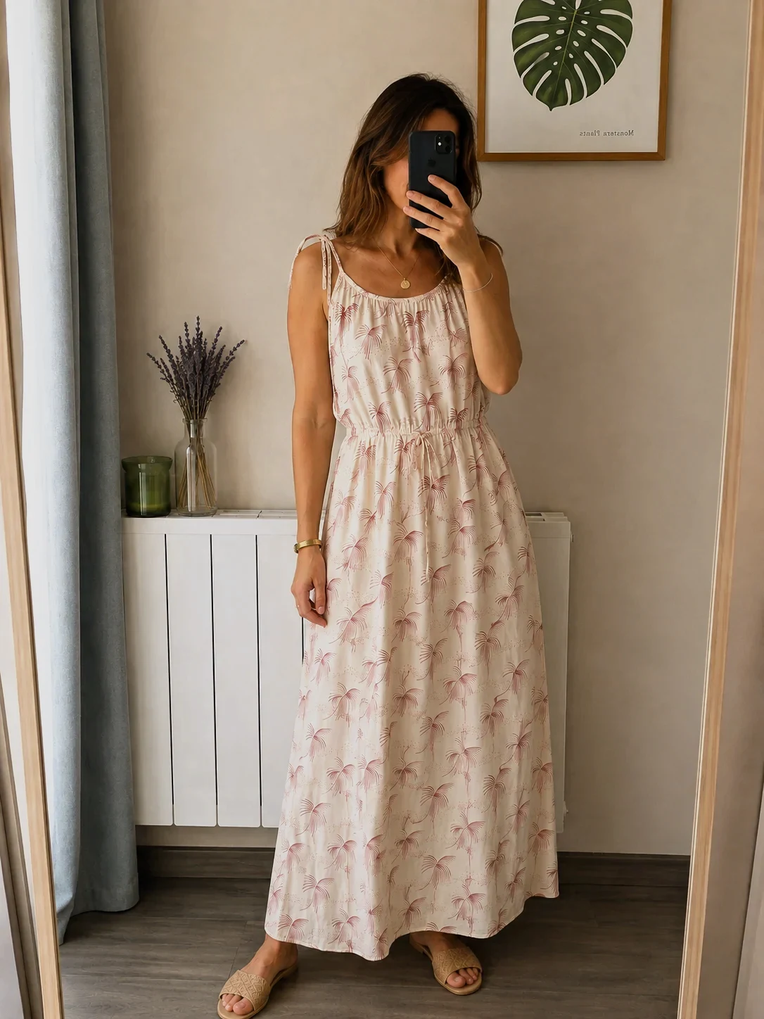 Robe longue écrue à motifs Des Petits Hauts taille XS