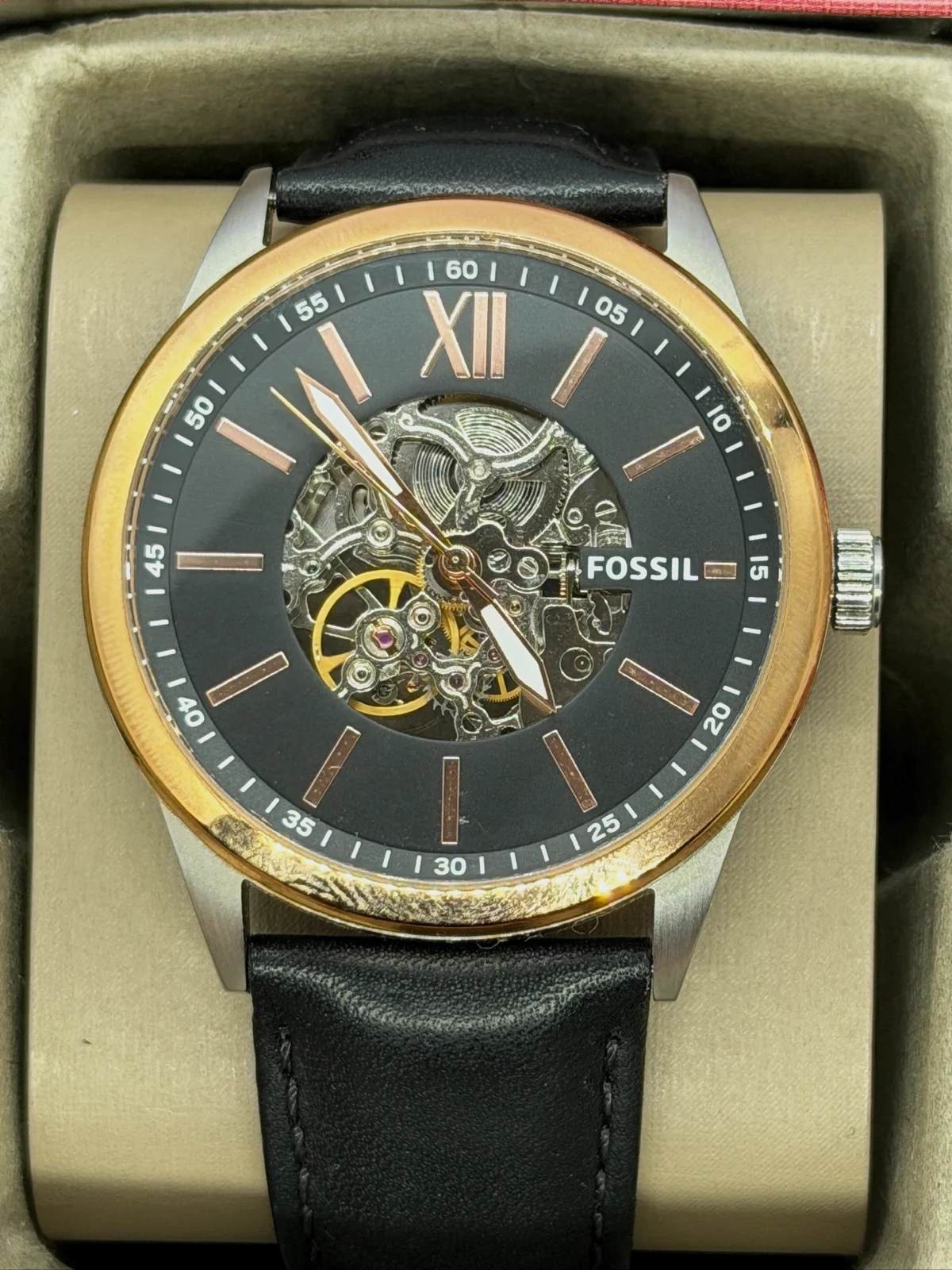 Montre automatique Fossil squelette homme (BQ2383) Boîte d'origine