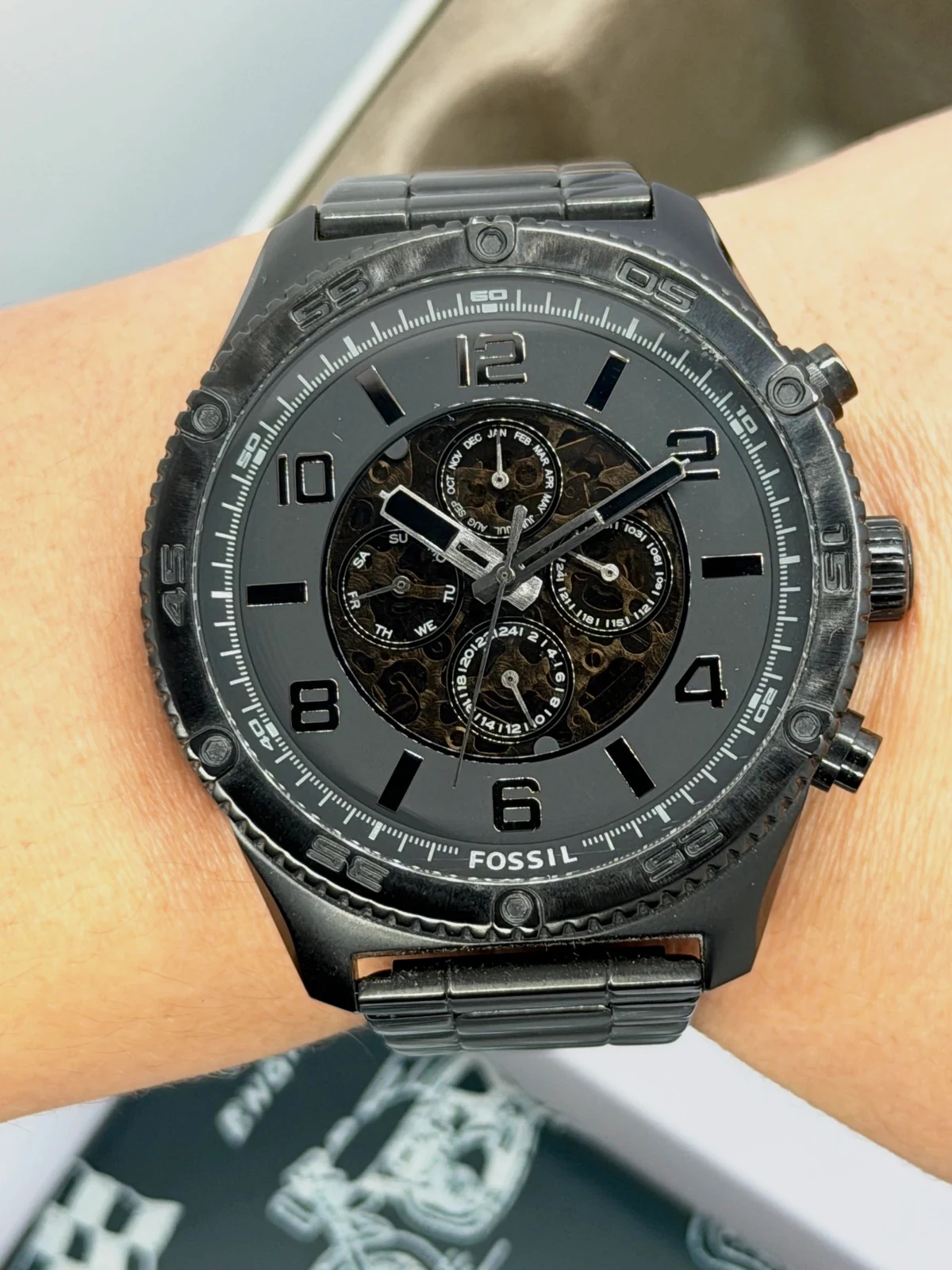 Montre Automatique Fossil BQ2668 - Entièrement Noire (Full Black)