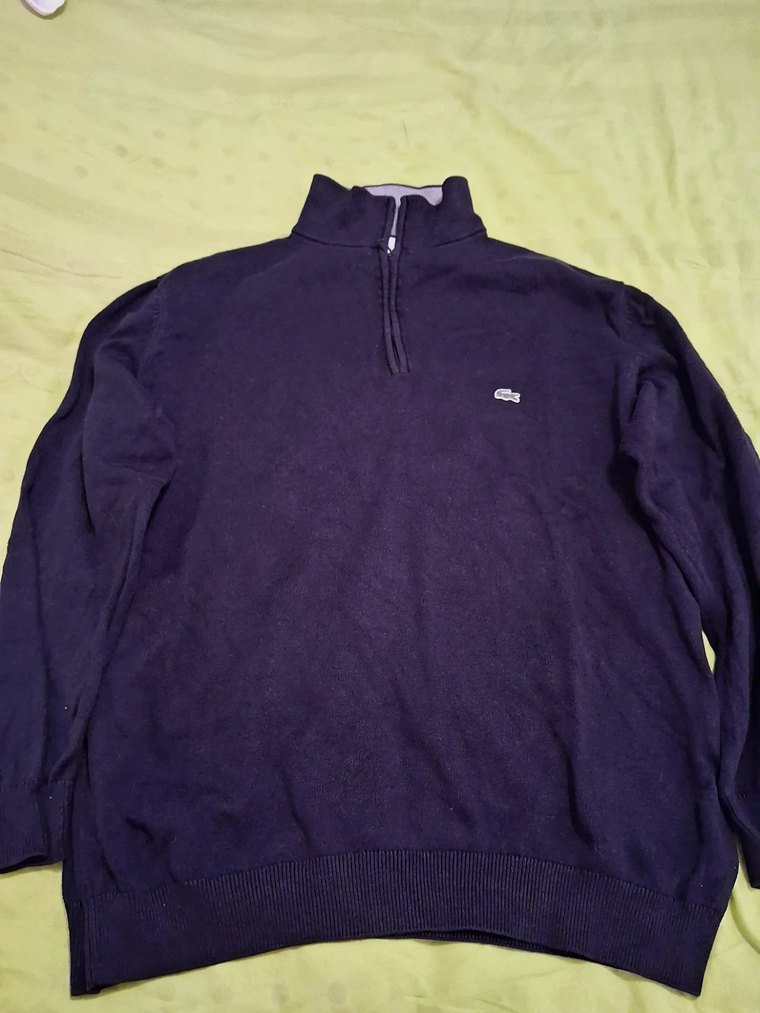 Pull col montant zippé Lacoste bleu marine