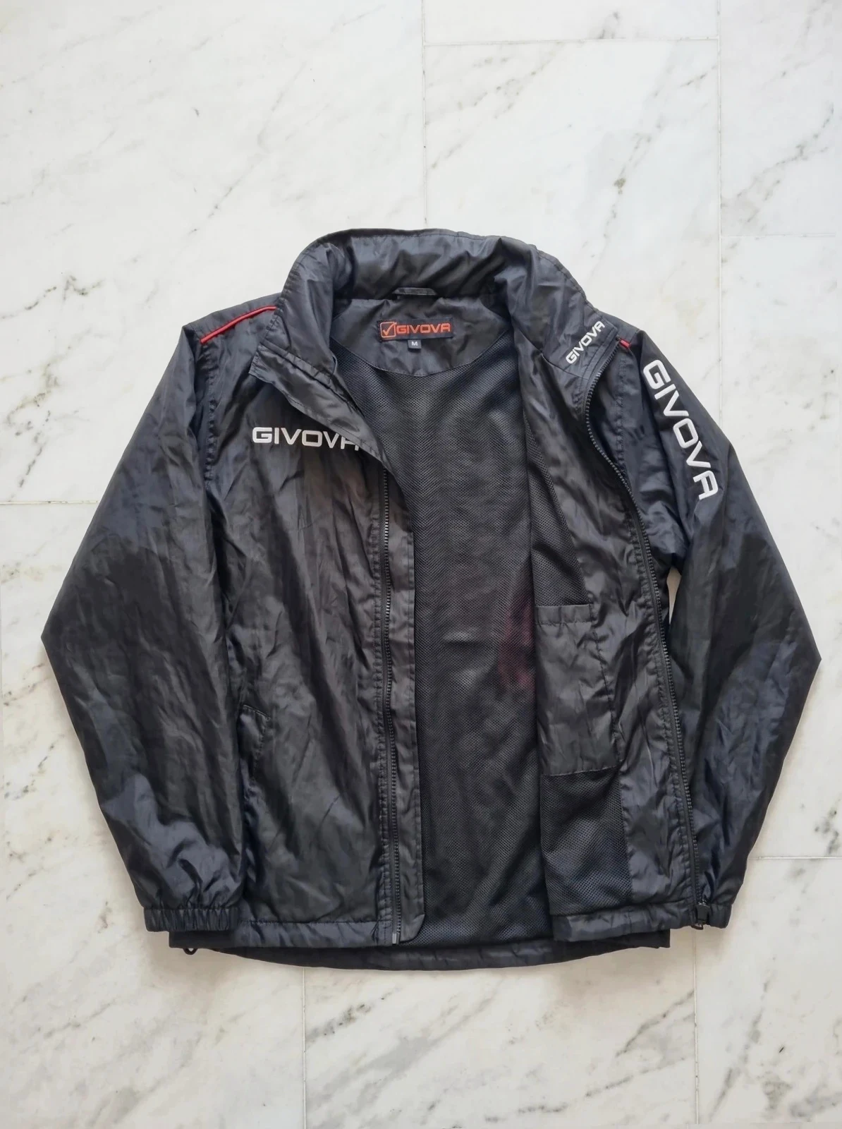 Veste Givova Rain Scudo Noire et rouge