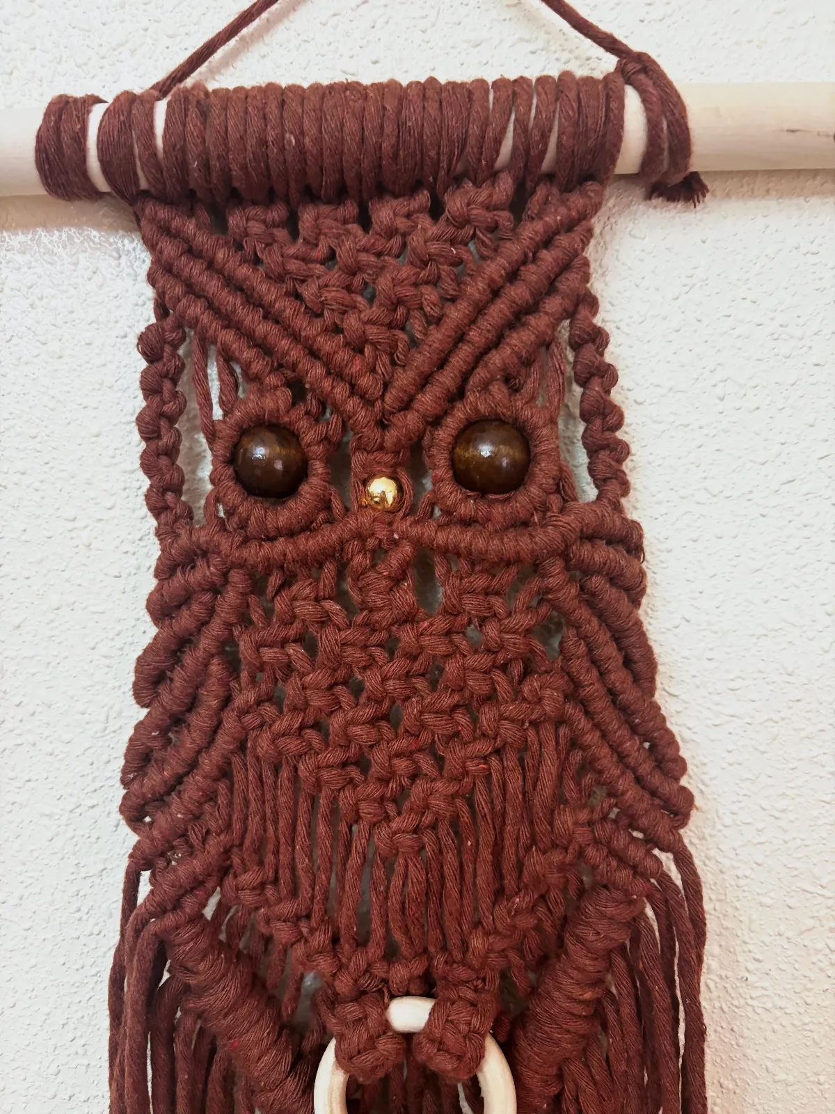 Tapiz búho macramé  – Mano 2