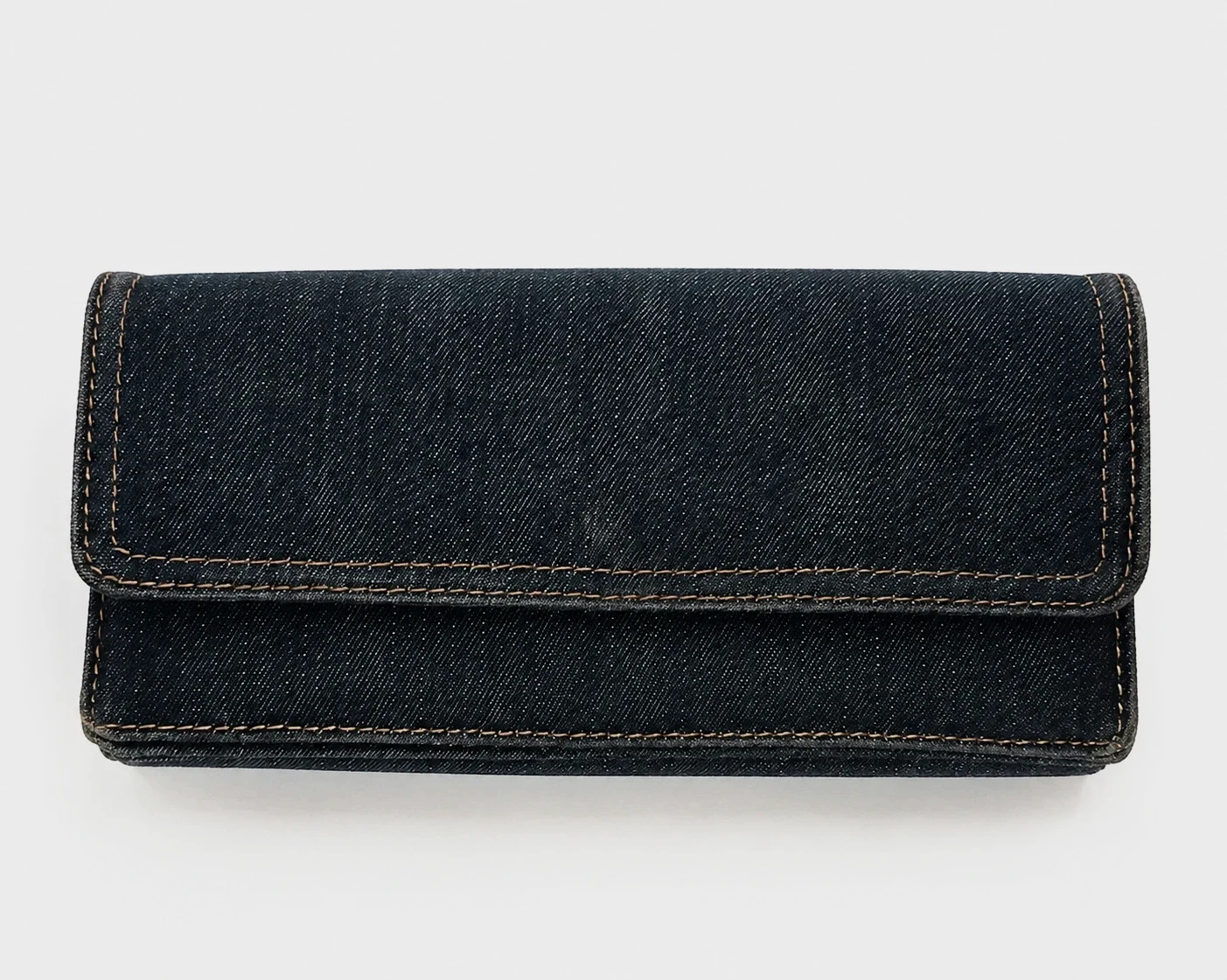 Monedero/Cartera negra con efecto vaquero | Amplio, práctico y elegante