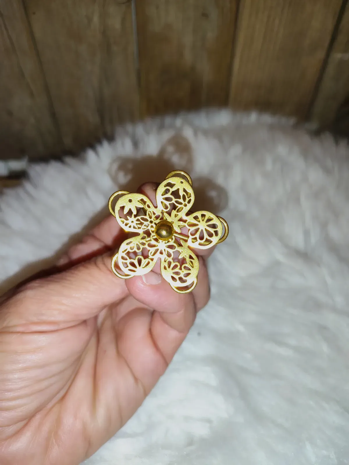 Bague fleur filigranée dorée ajustable – Éclat paris – taille S 4