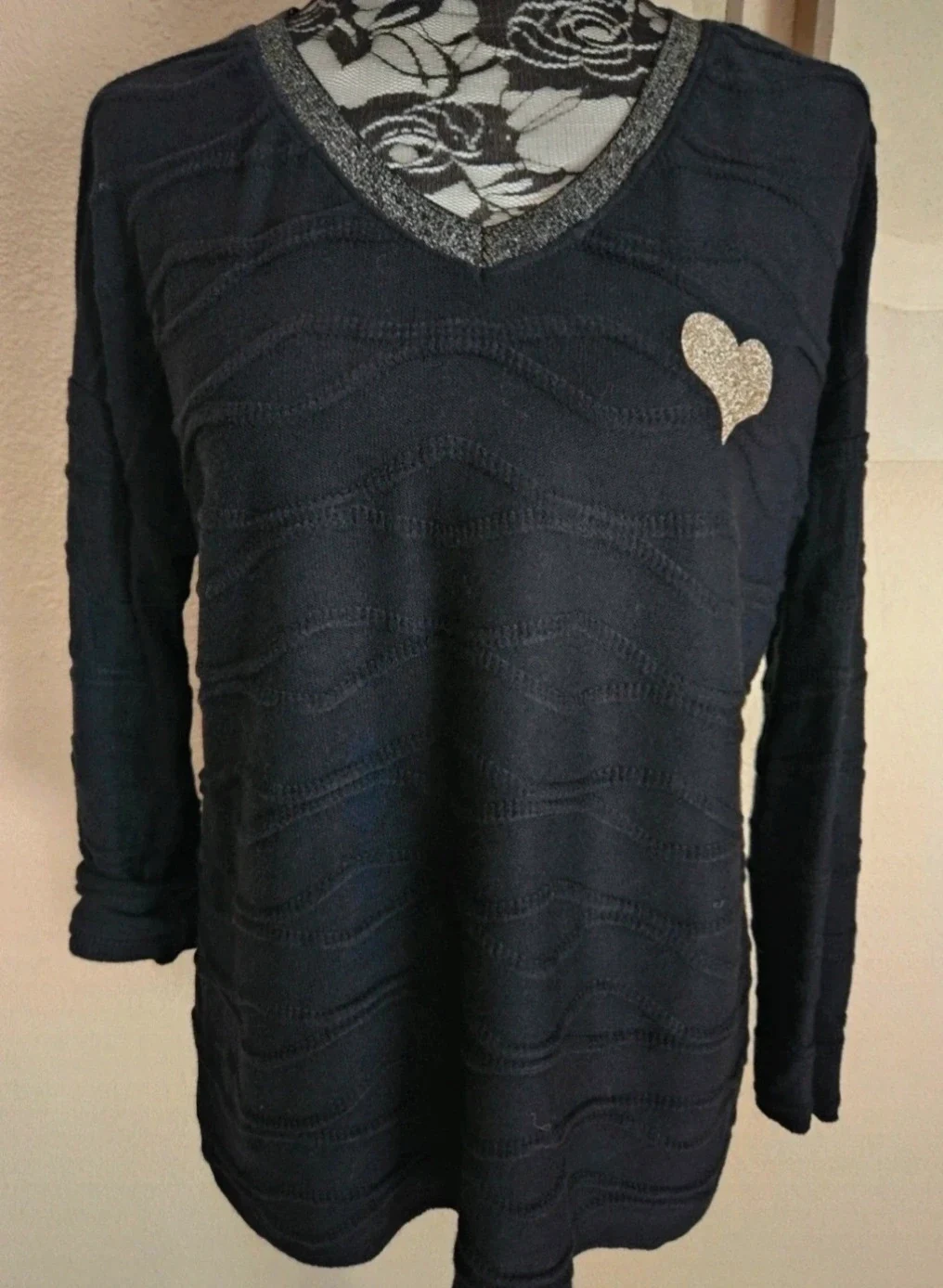 Magnifique pull très doux avec cœur TU 36 au 42 - Made in Italy