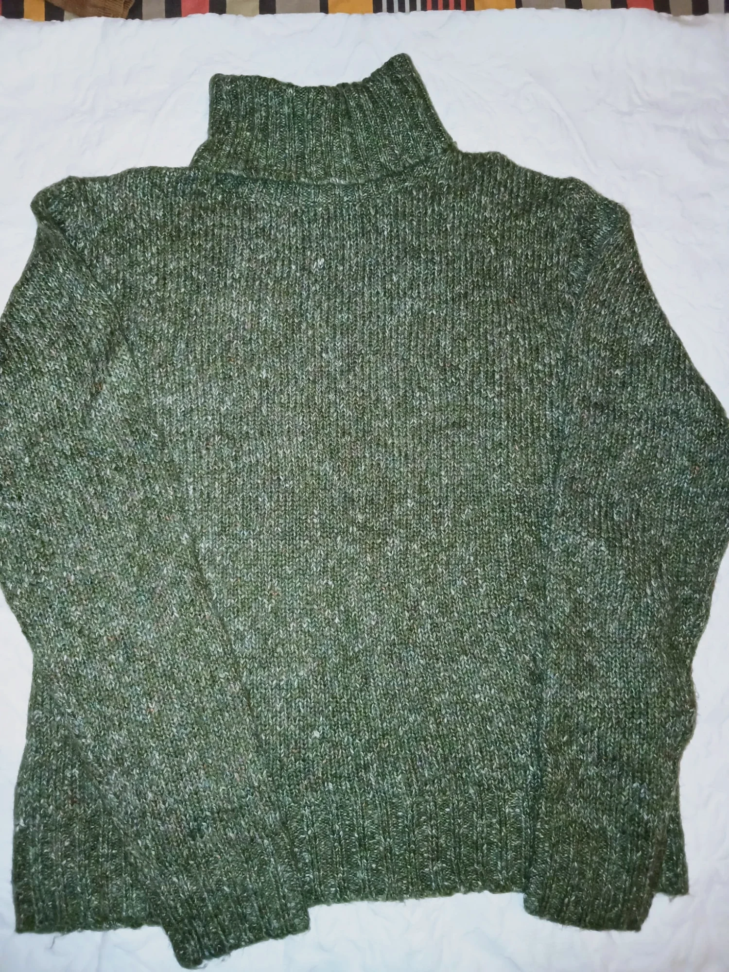 Pull col roulé L.L.Bean vert moucheté