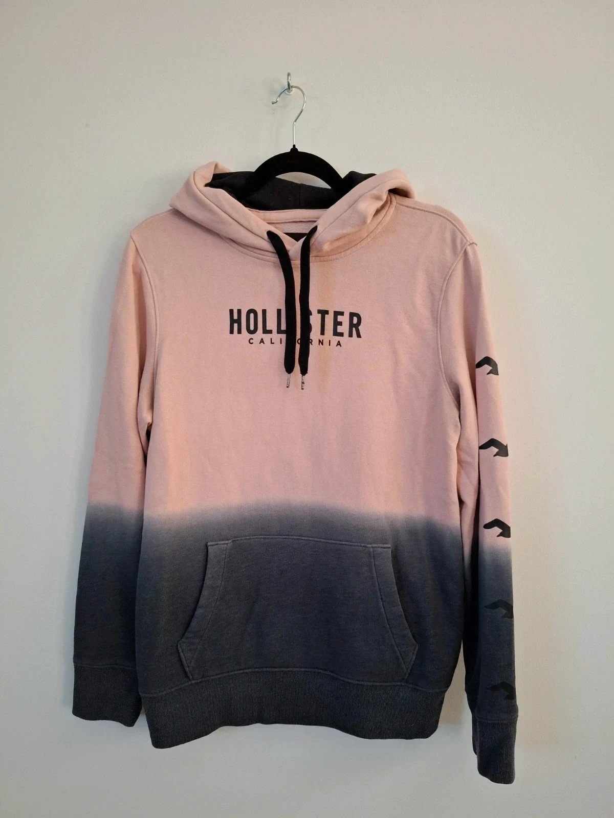 Sudadera Hollister Tie-Dye / Degradado Rosa y Gris con Capucha