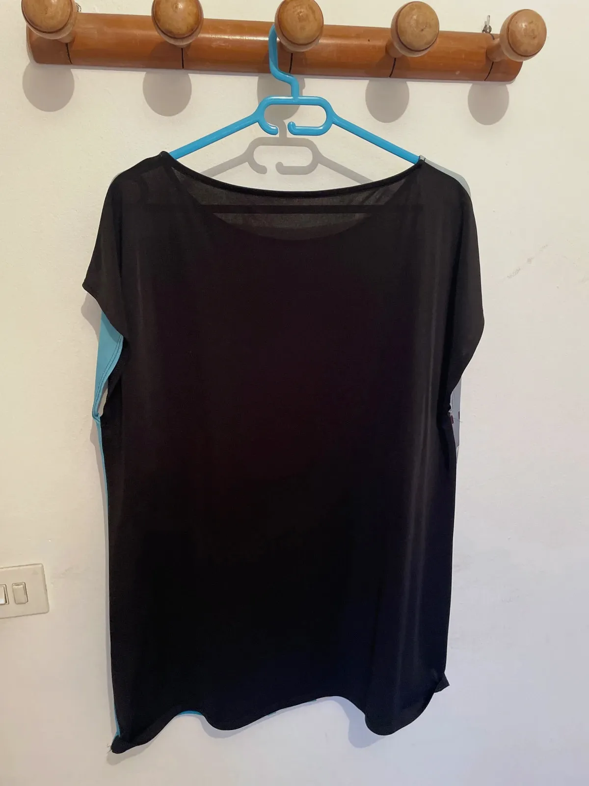 Camiseta azul paisaje Santorini y globo - Talla XL - Estilo artístico – grecia – taille XL / 42 / 14 4