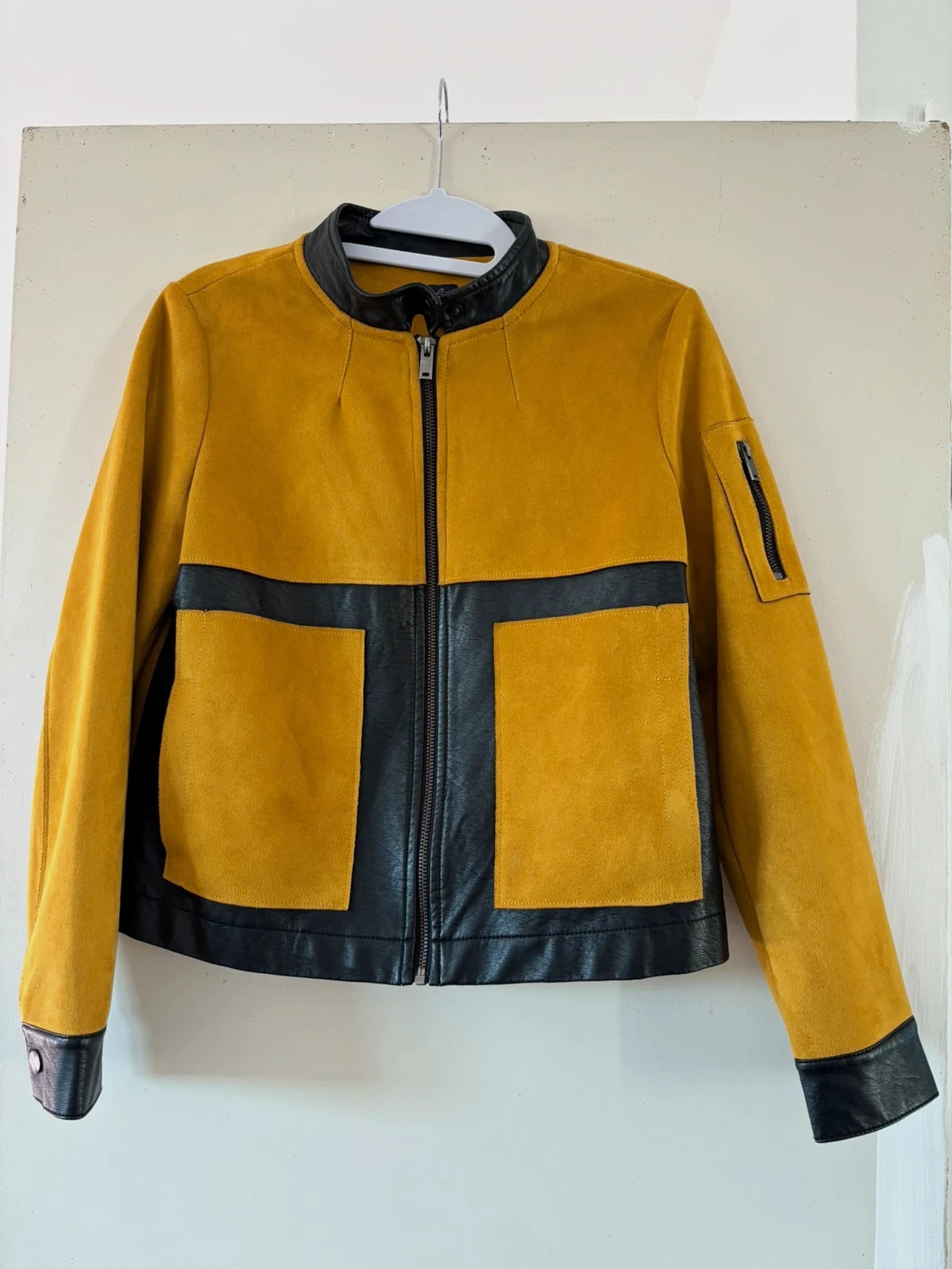 Veste moutarde effet daim style rétro – LITTLE MISS CAPTAIN – taille S / 36 / 8