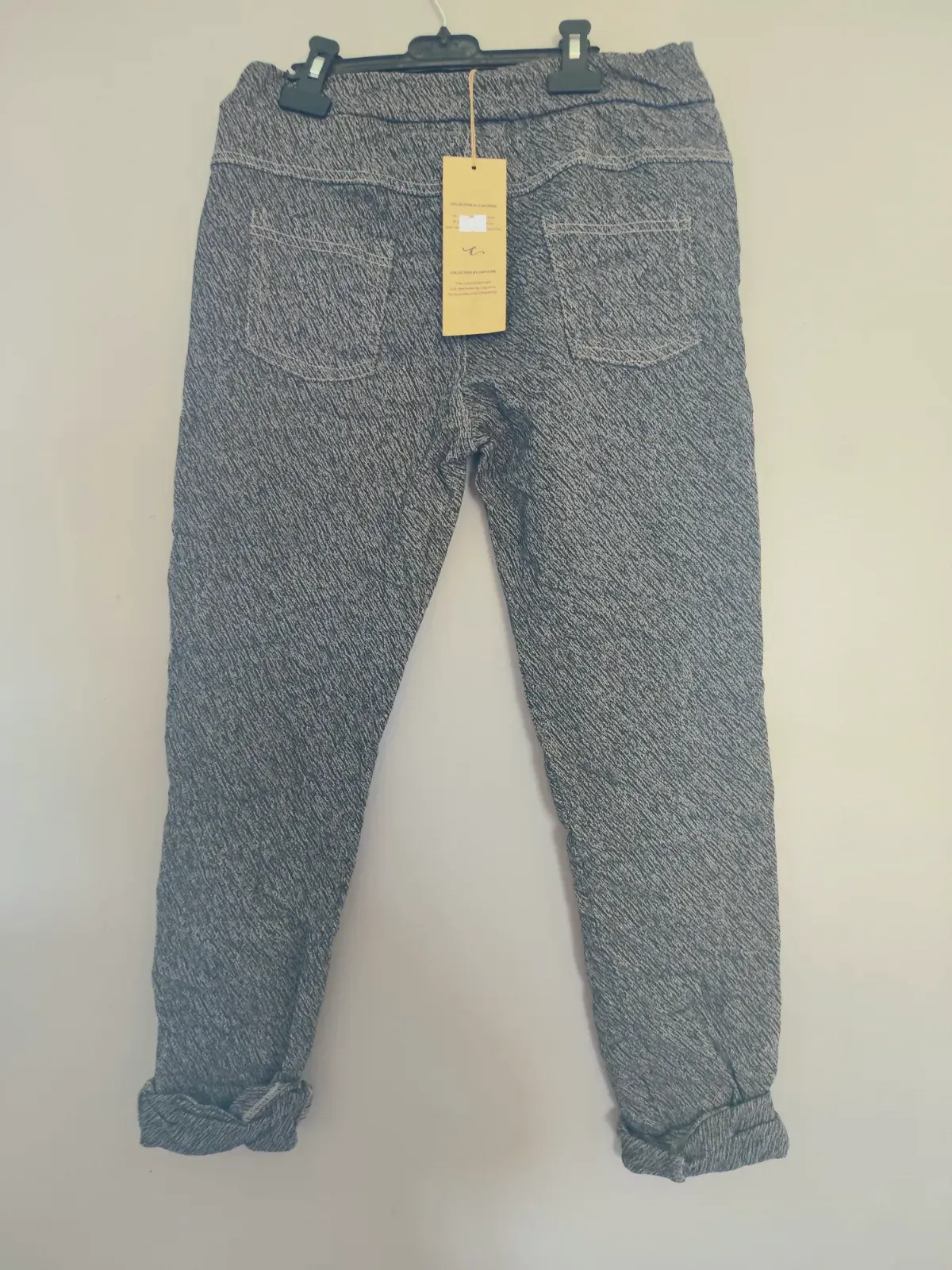 Pantalon fluide chino gris chine à lien – Capucine moda – taille Taille unique 5