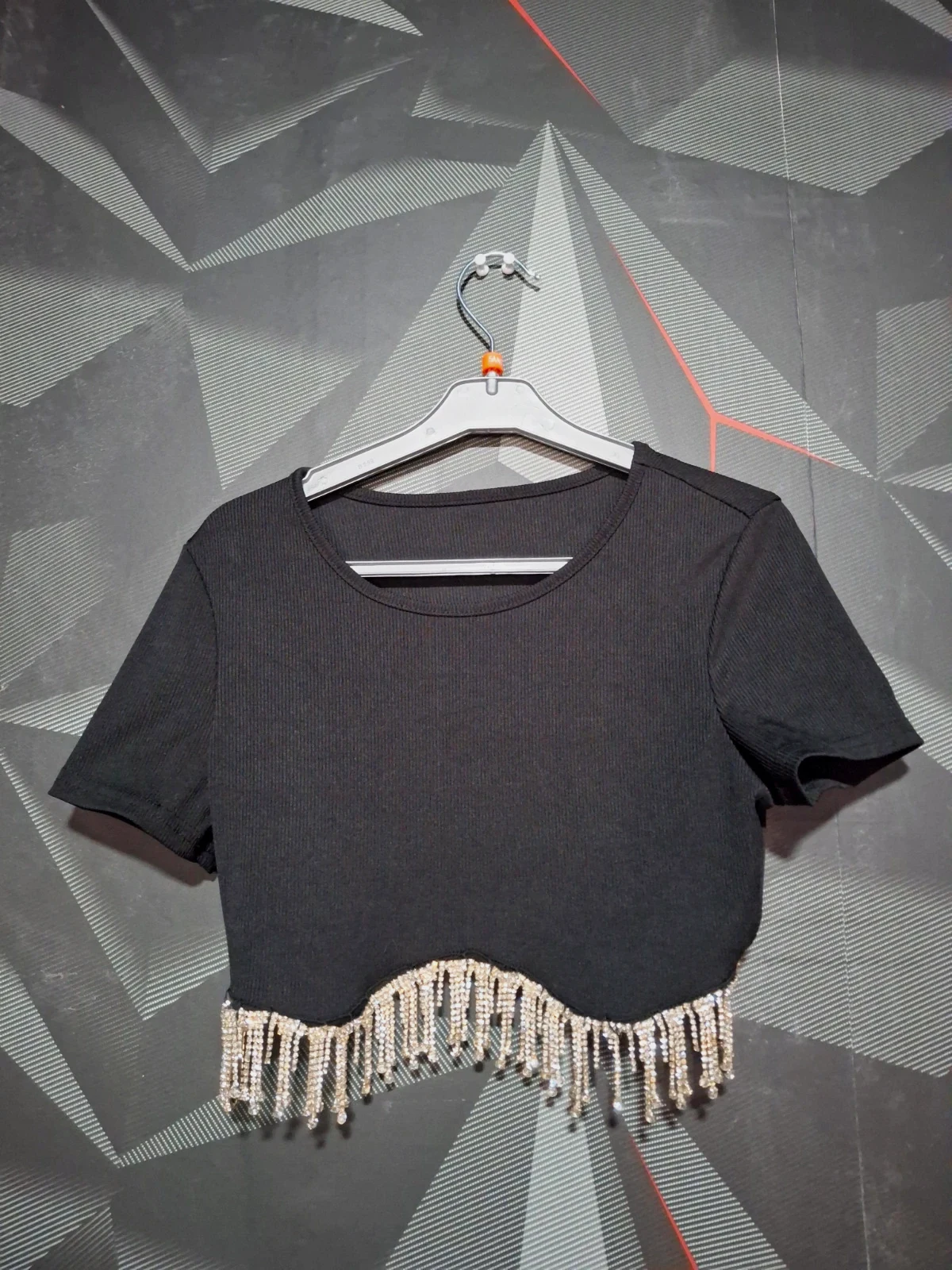 Crop top noir femme – Shein – taille XS / 34 / 6