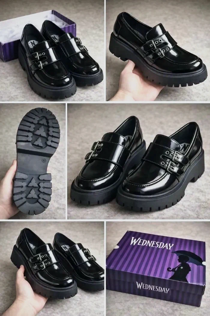 Wednesday Chaussures plateforme noires vernis