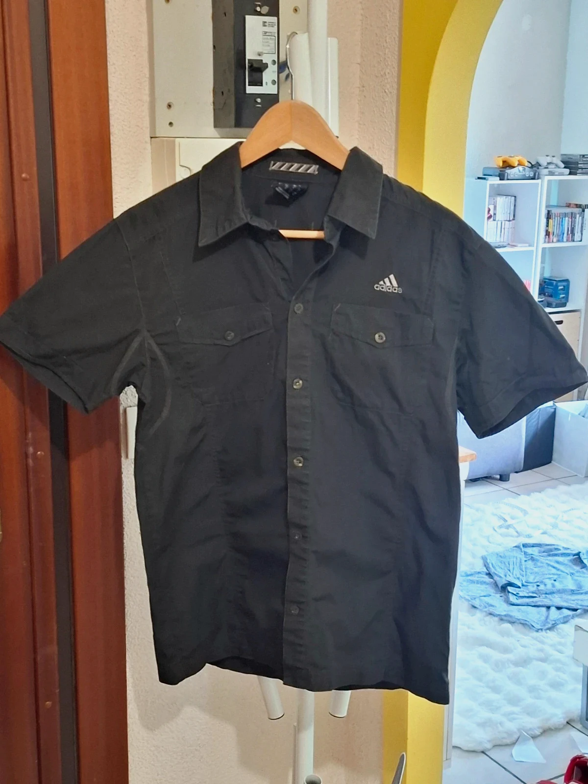 Chemise Manches Courtes Cargo / Casual Adidas Noir T.S / S