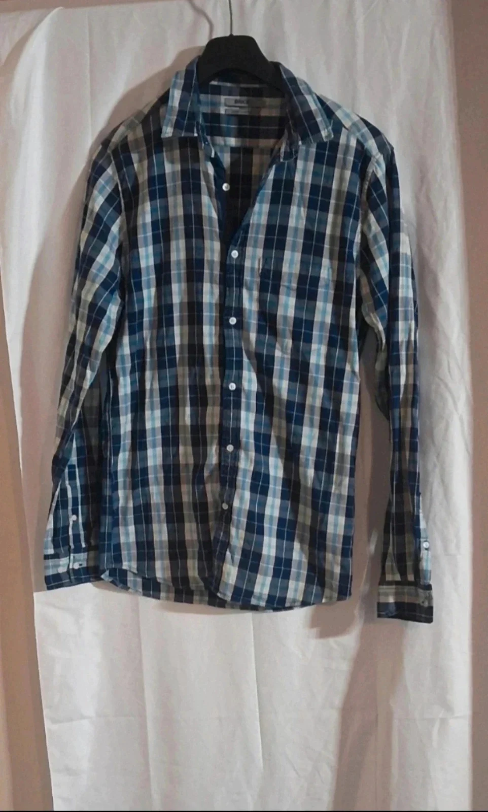 Chemise Brice homme à carreaux bleu – coupe ajustée – taille M