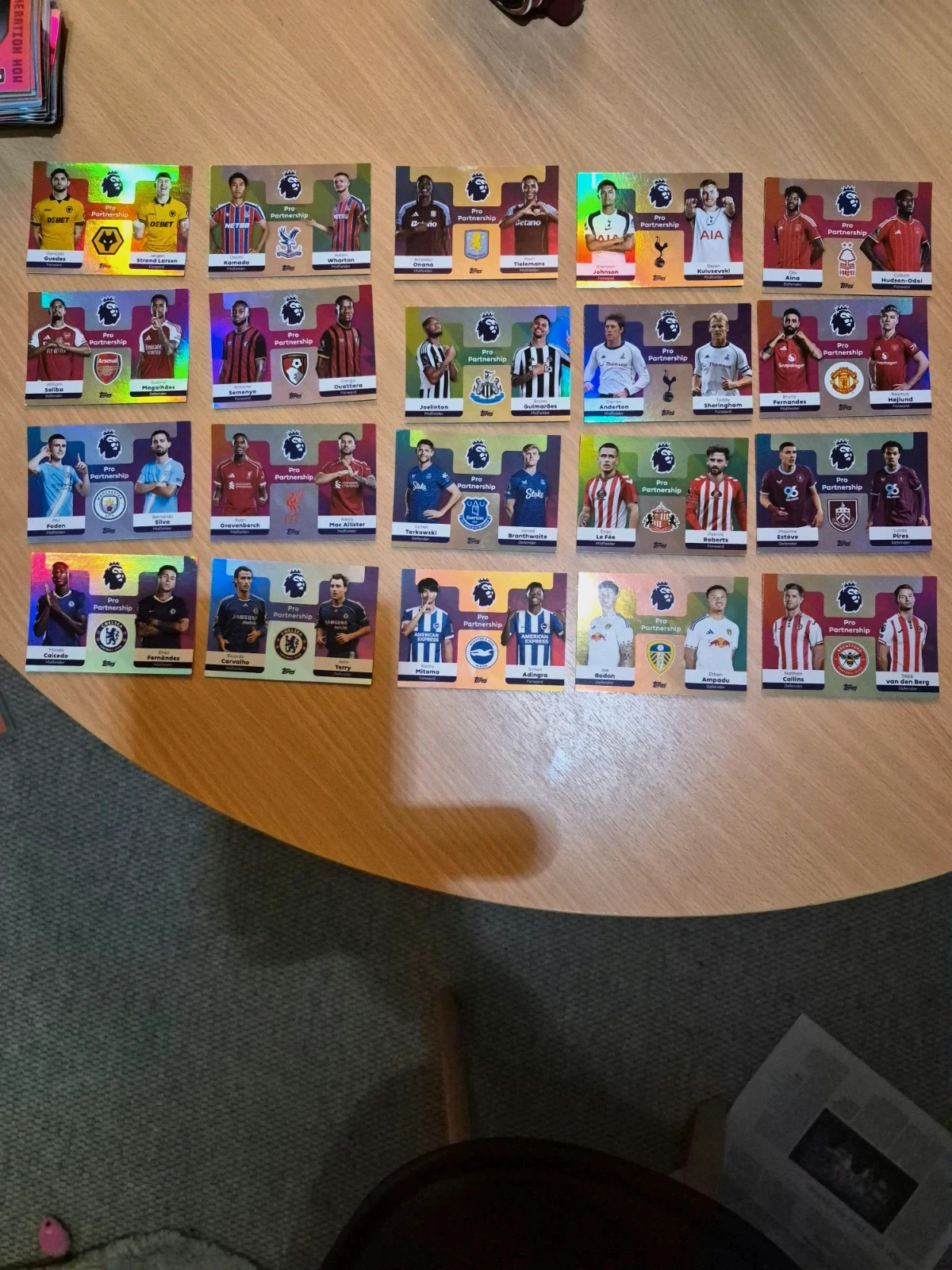 Lot de 20 cartes topps Pro Partnership