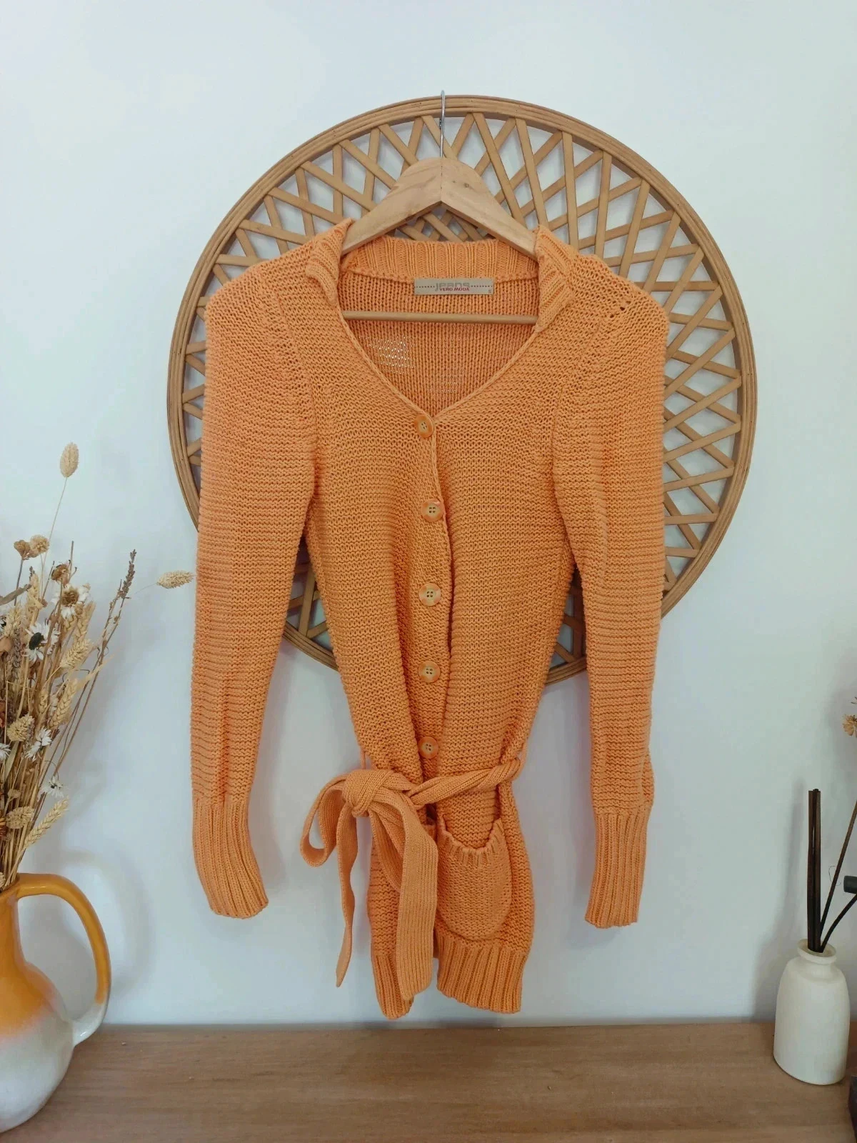 Cárdigan largo naranja Vero Moda Ceina talla S