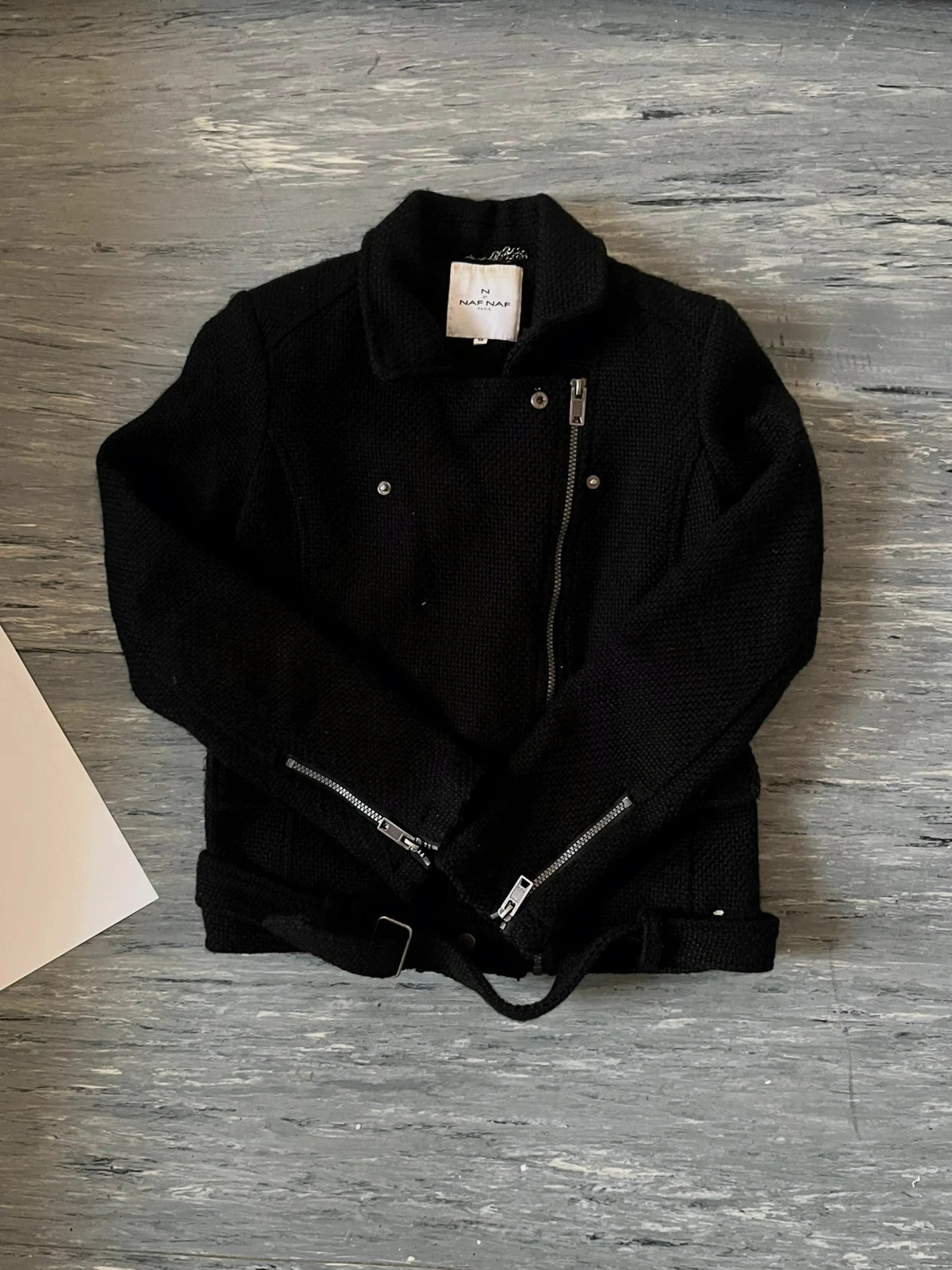 Naf Naf Veste perfecto tweed noir - Noir - taille 38 M