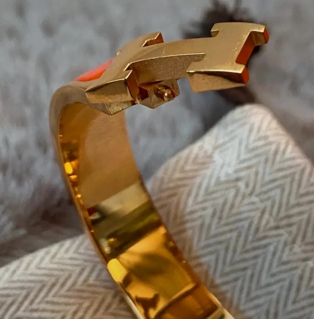 Bracelet Hermès Clic H rouge orange GM – Hermès – rouge orangé – taille Taille unique 3