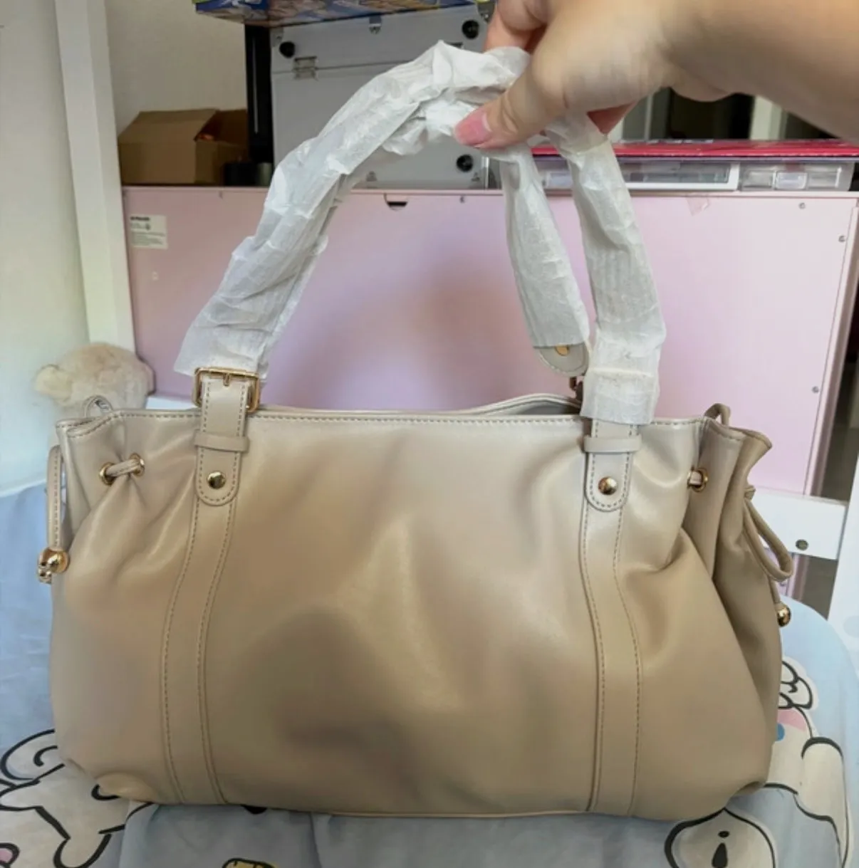Sac à main beige en cuir synthétique style Gérard darel 24h – Sans marque – taille Taille unique 3