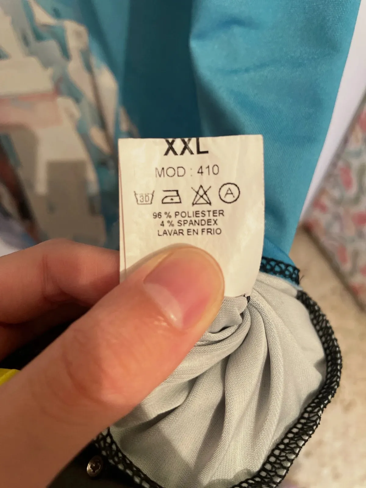 Camiseta azul paisaje Santorini y globo - Talla XL - Estilo artístico – grecia – taille XL / 42 / 14 5