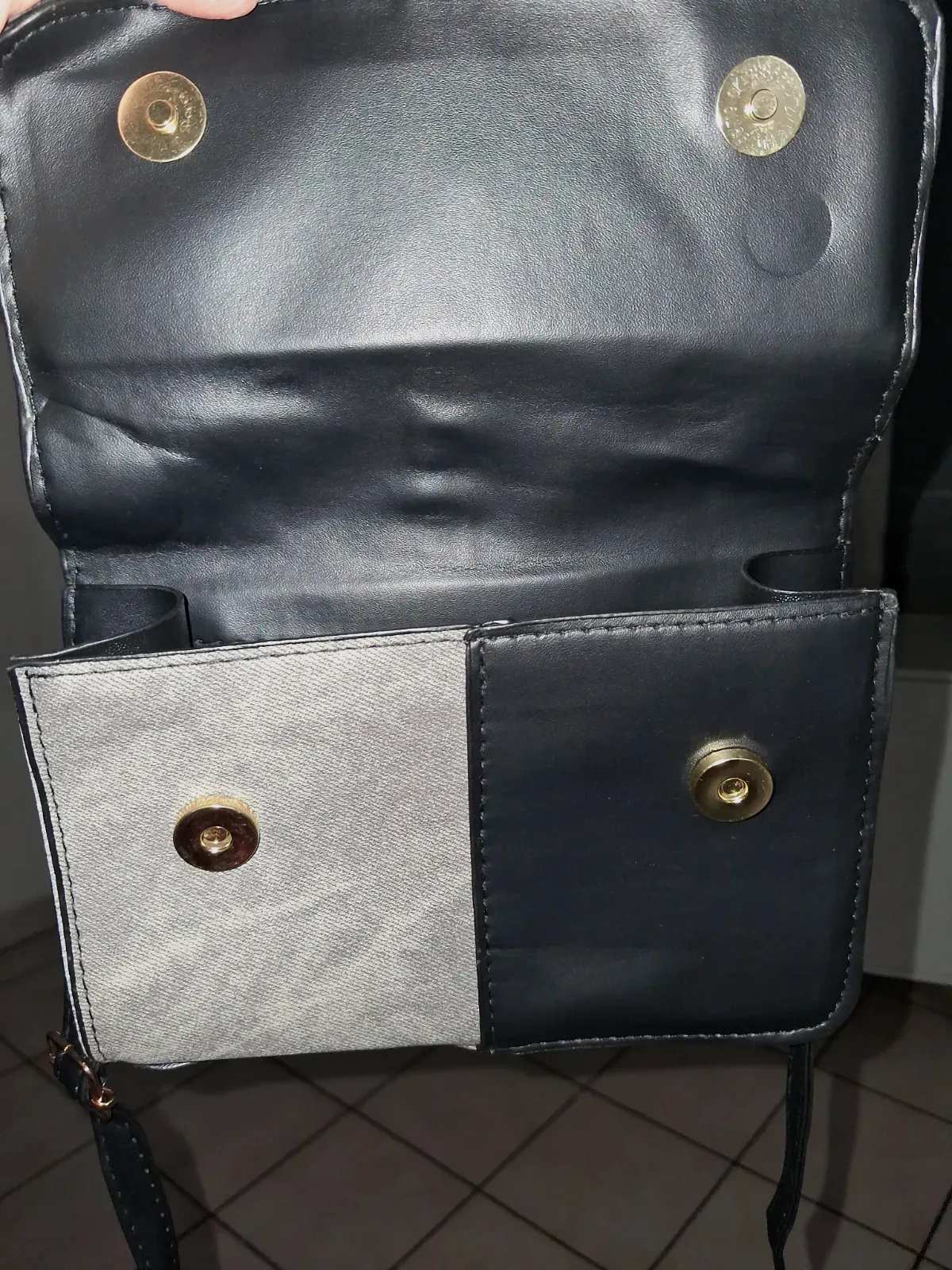 Sac bandoulière bicolore noir et gris – sac femme – taille Taille unique 4