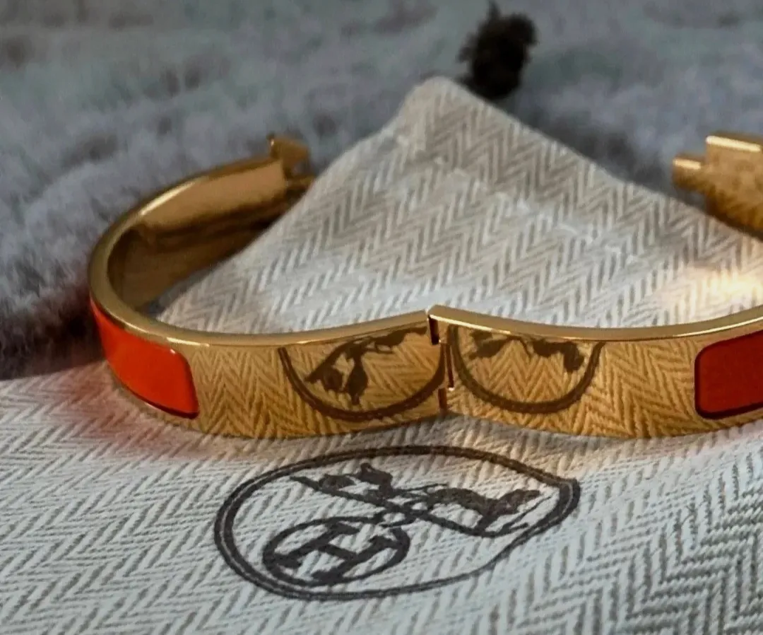 Bracelet Hermès Clic H rouge orange GM – Hermès – rouge orangé – taille Taille unique 5