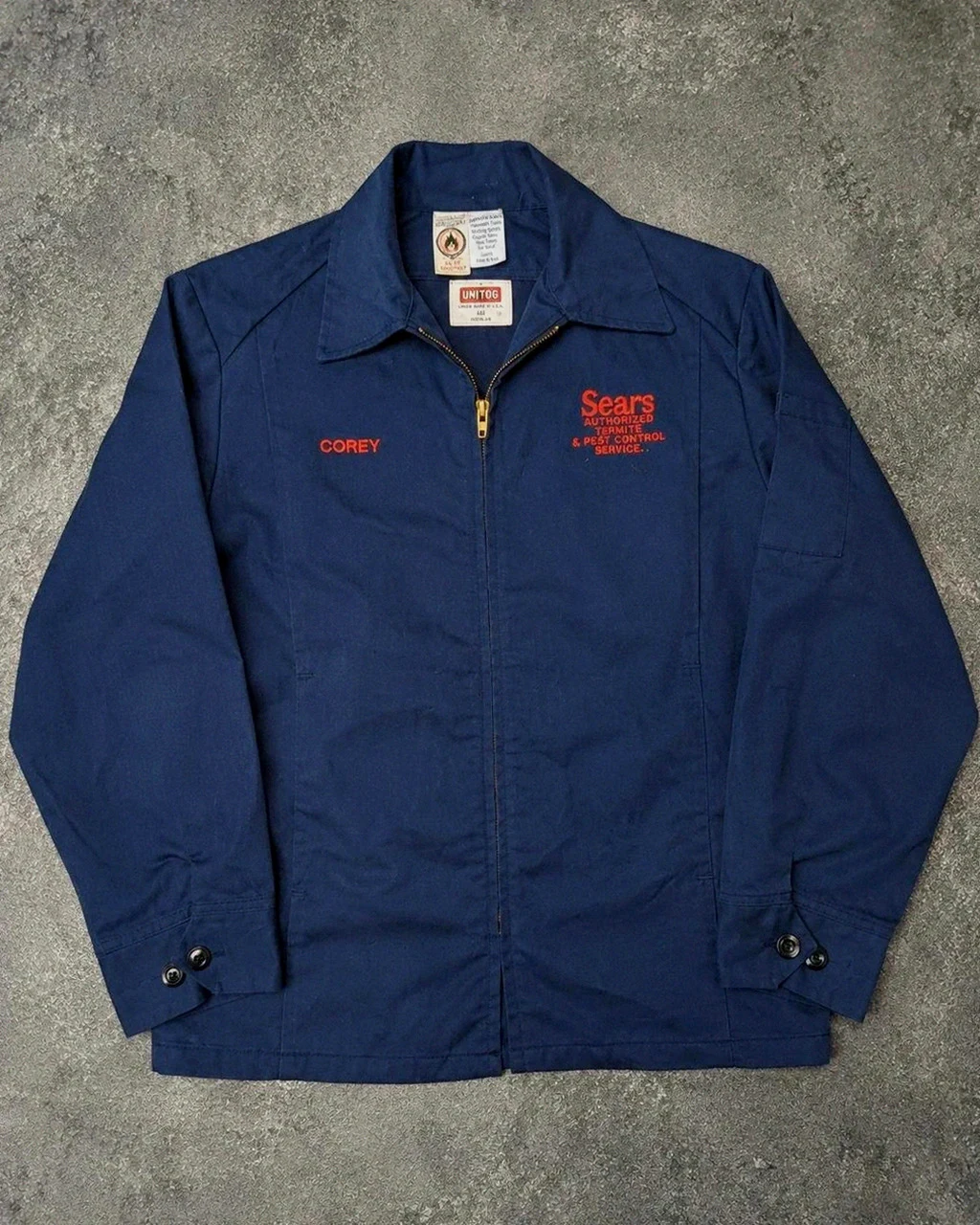 Veste américaine workwear vintage Sears Usa bleu marine taille 40 Regular