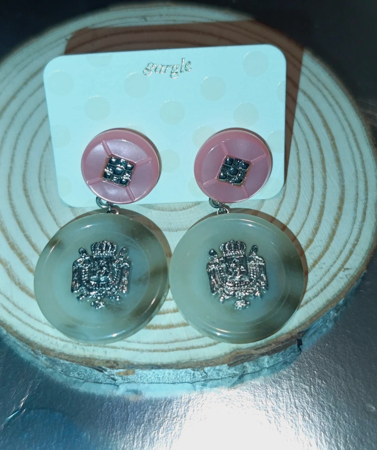 Pendientes de diseño circular doble de Gargle