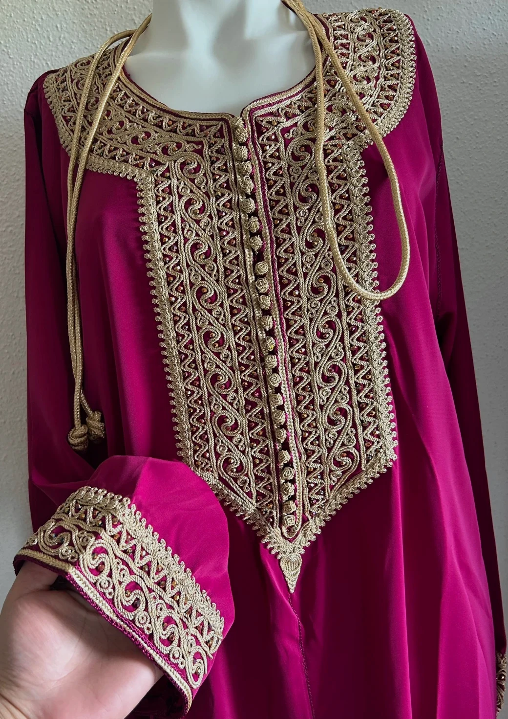 Caftan crêpe de soie original – caftan – taille XXL / 44 / 16
